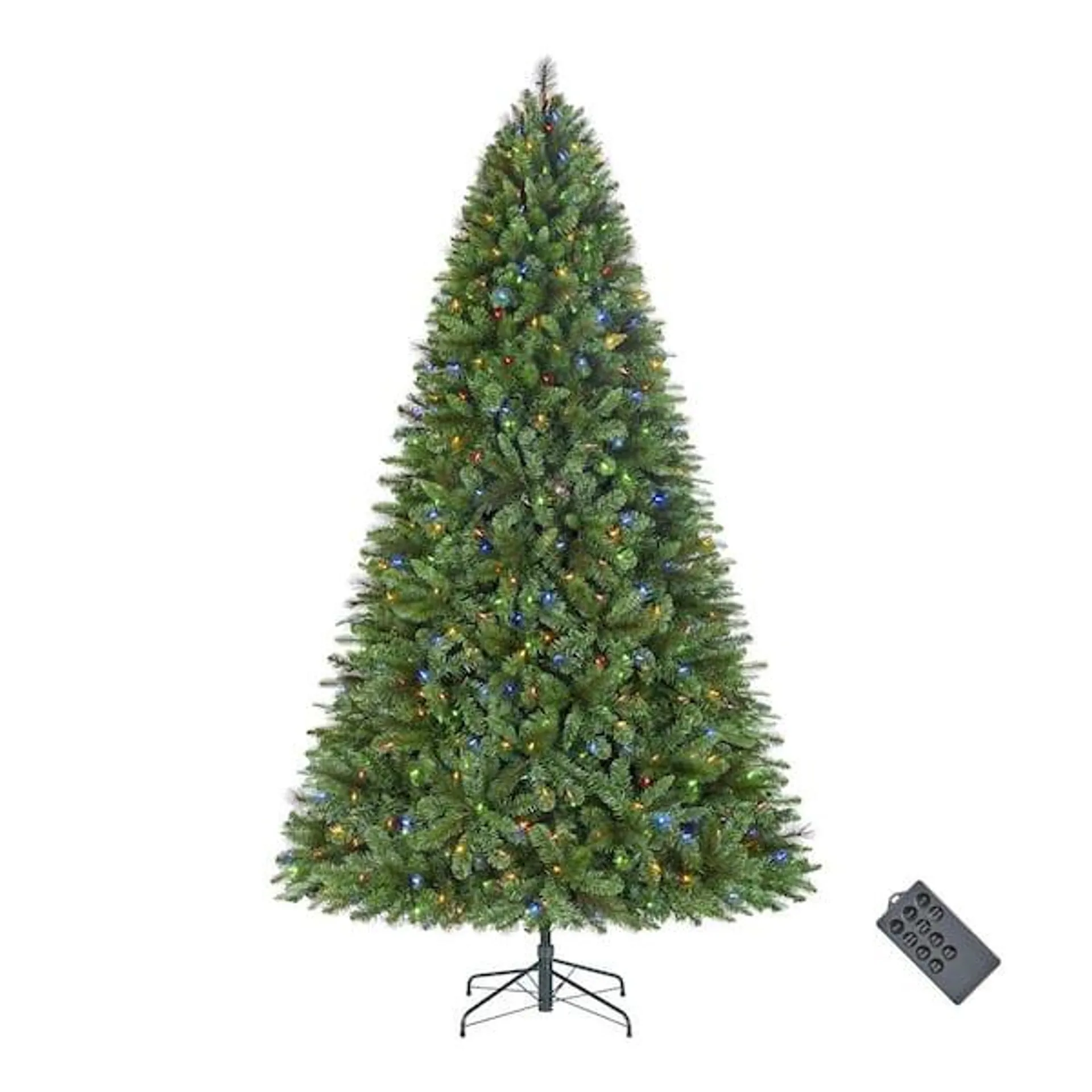 9 ft. Pre-Lit LED Wesley Pine Artificial Christmas Tree with 650 Color Changing Mini Lights