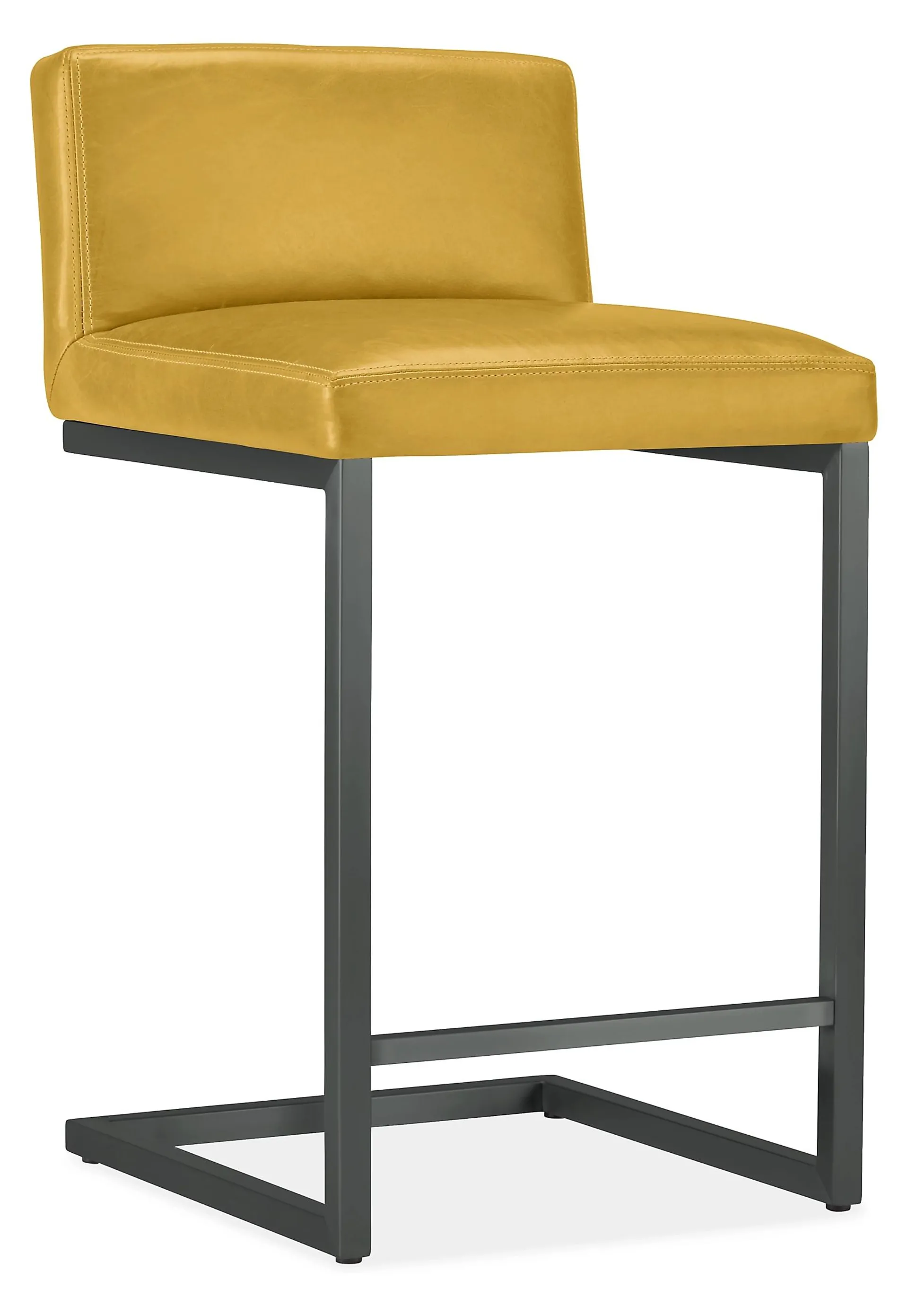 Lira Counter Stool in Urbino Saffron Leather with Graphite Frame