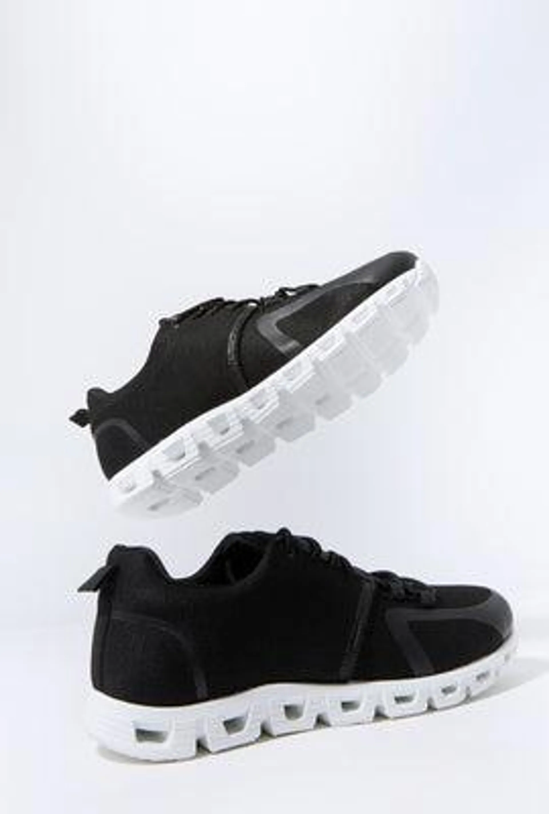 Knit Lace Up Running Shoe