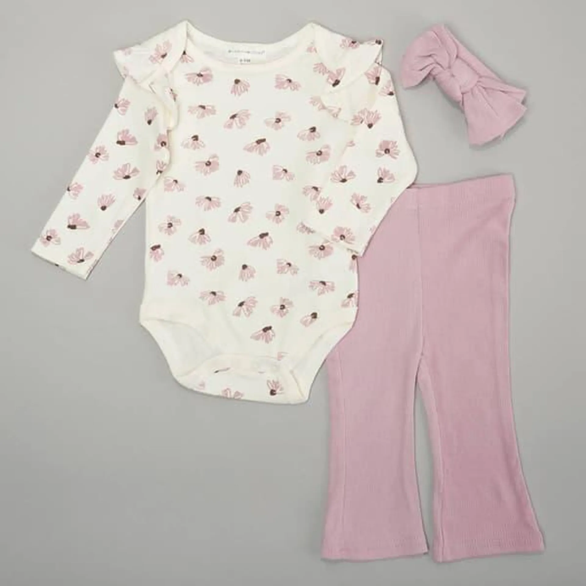 Baby Girl (NB-9M) Willow & Whimsy® Daisy Bodysuit & Flare Pants