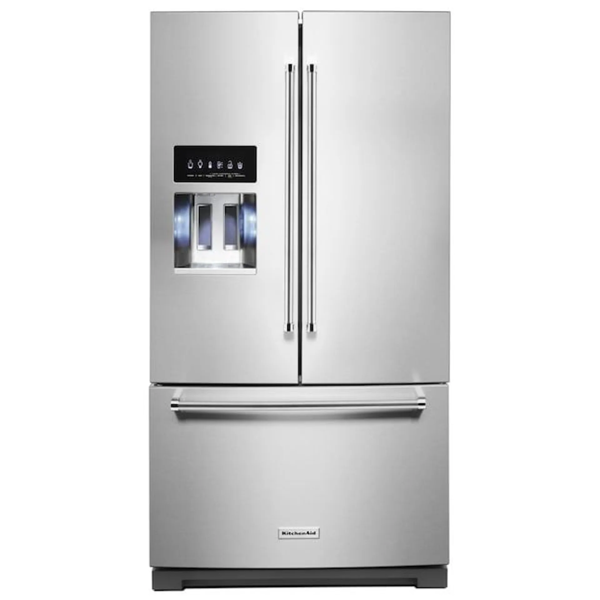 KitchenAid 27-cu ft French Door Refrigerator with Ice Maker, Water and Ice Dispenser (Stainless Steel with Printshield Finish) ENERGY STAR