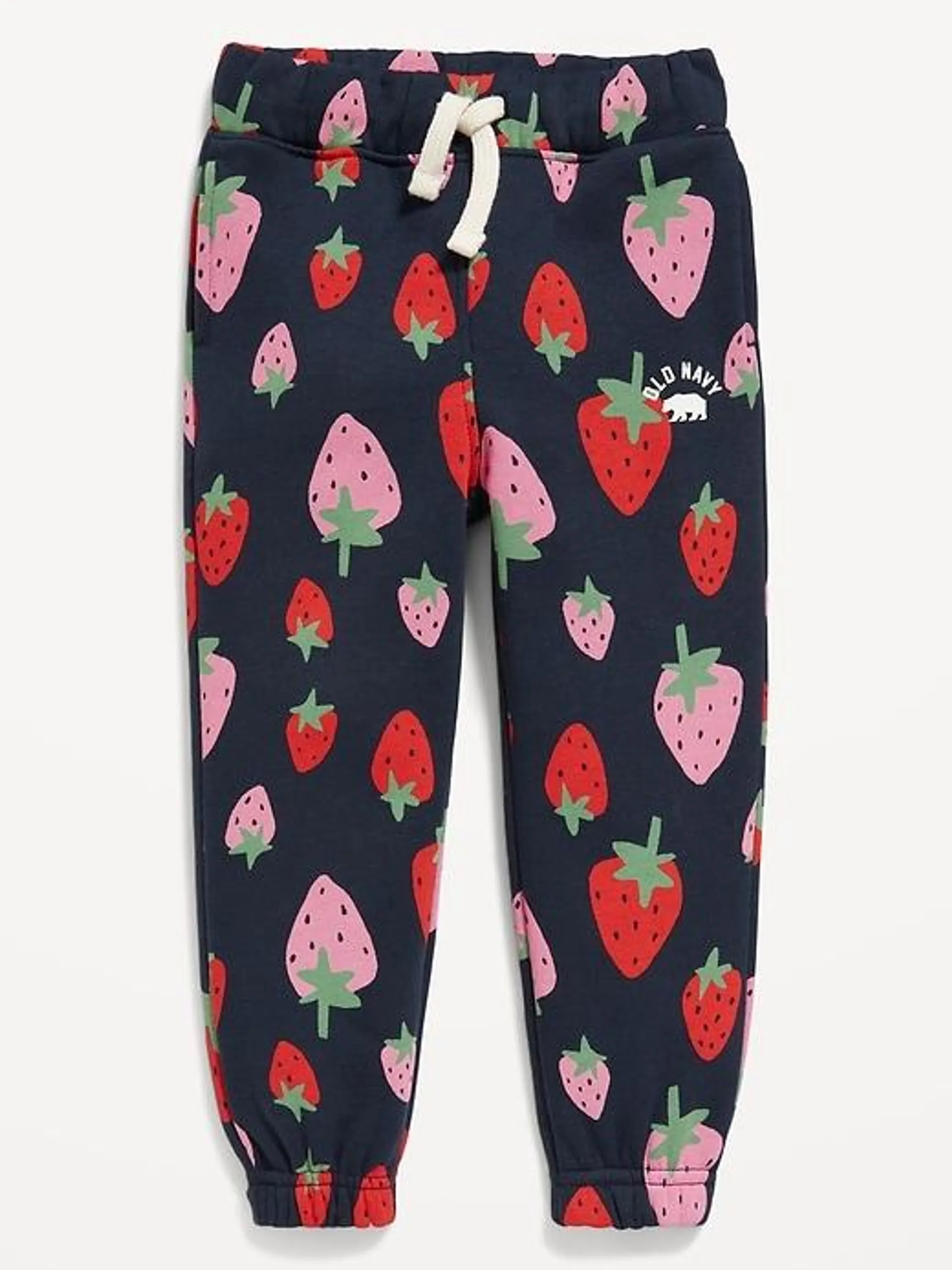 Functional Drawstring Logo Joggers for Toddler Girls