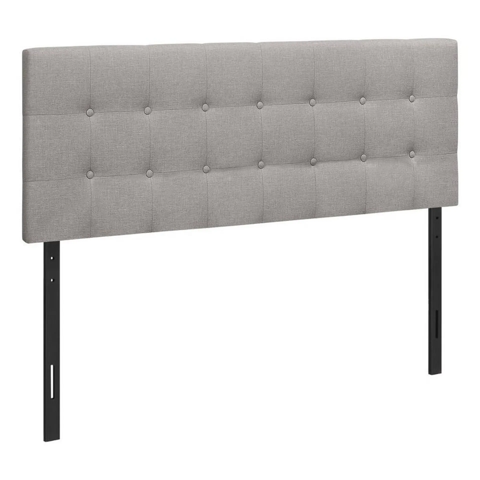 Gray Linen Queen Headboard with Encore 10" Luxury Queen Mattress, 9" Foundation & Protectors