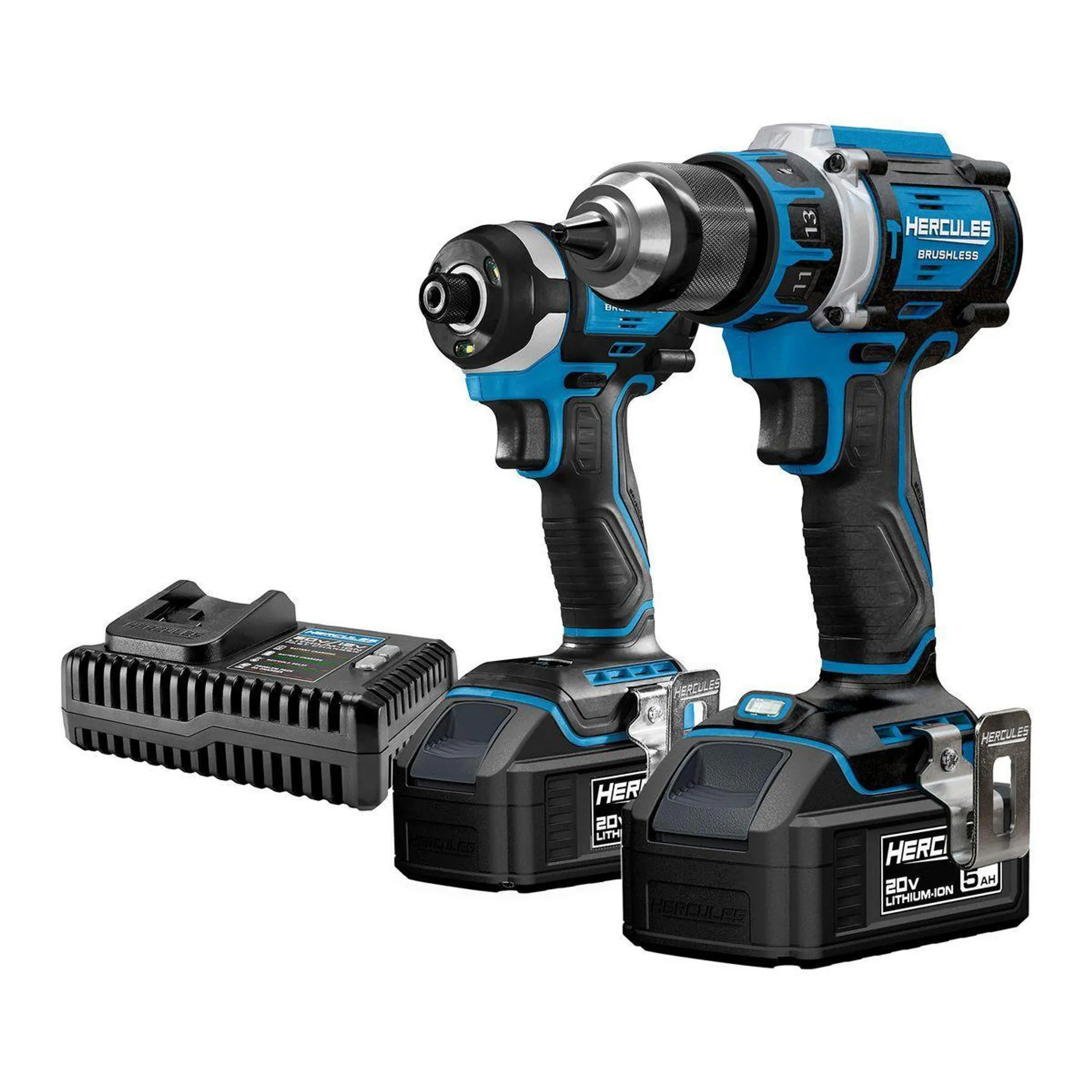 20V Brushless Cordless Hammer Drill and Impact Driver 2-Tool Combo Kit with (2) 5 Ah Batteries and Charger