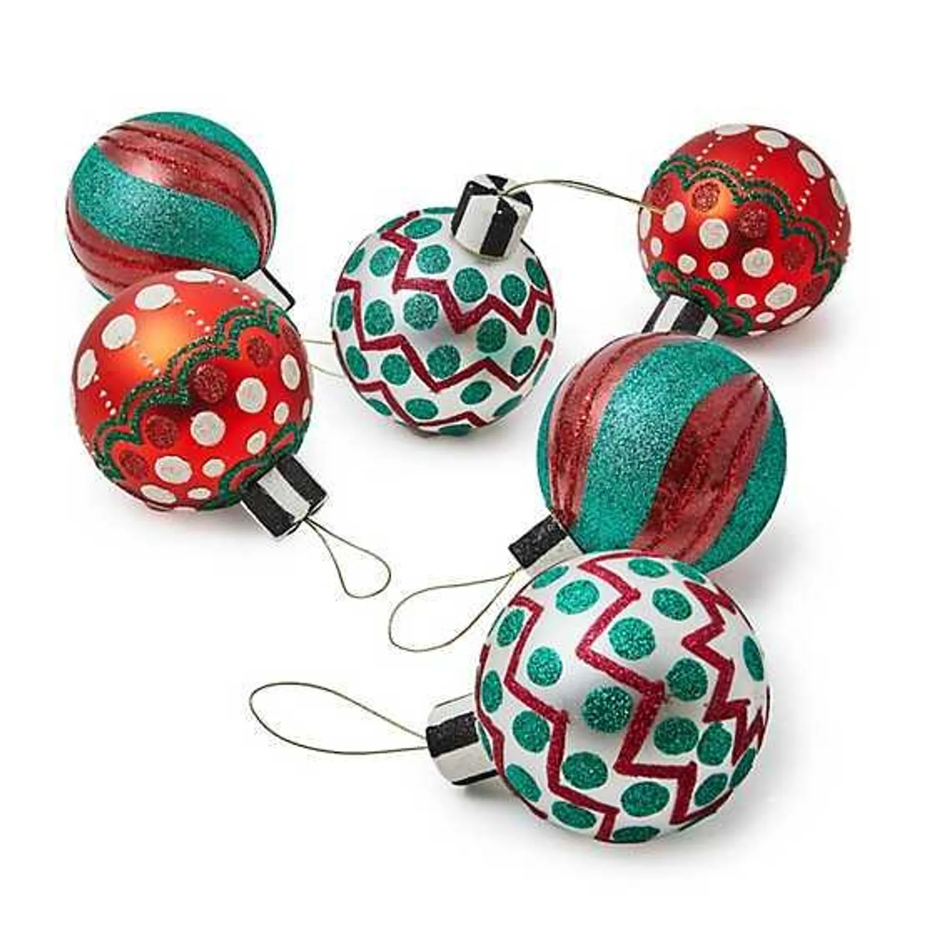 Cozy Christmas Glass Ball Ornaments, Set of 6