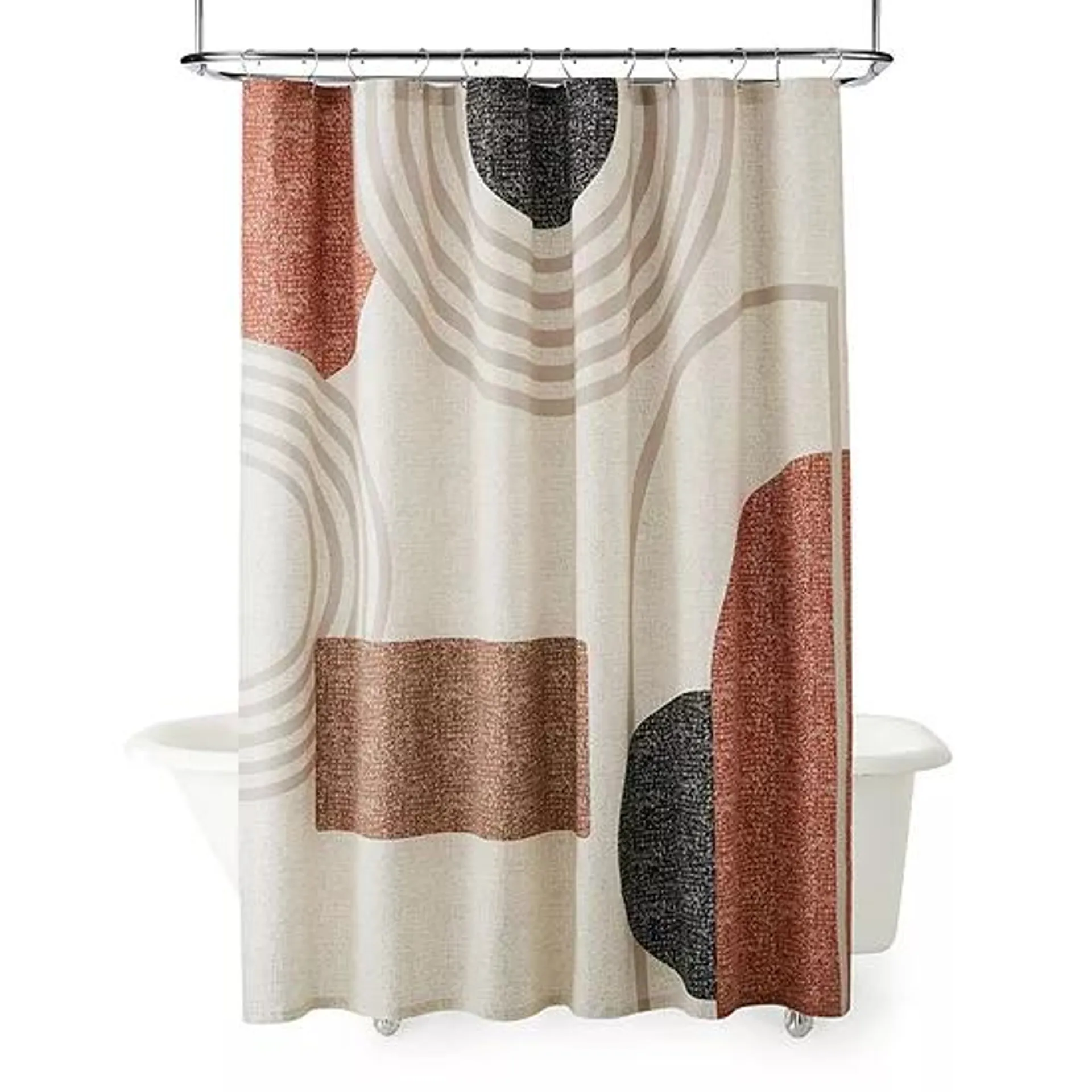 Loom + Forge Printed Half Moon Geo Shower Curtain