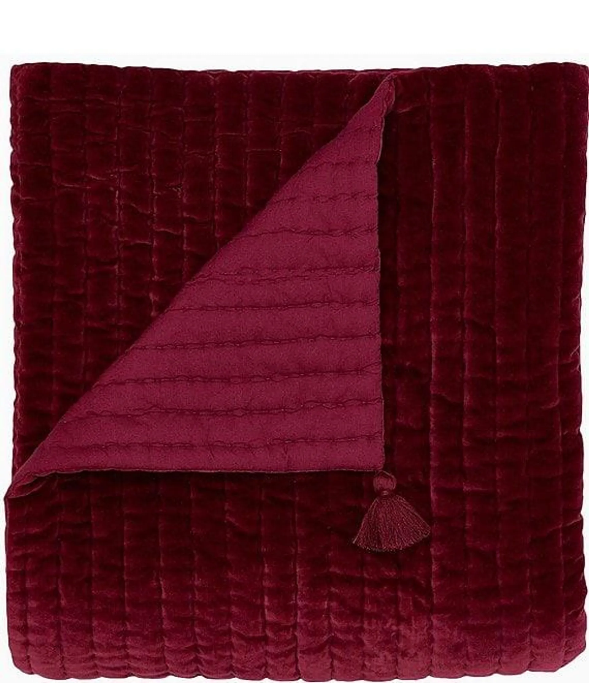 Channeled Velvet Tasseled Throw