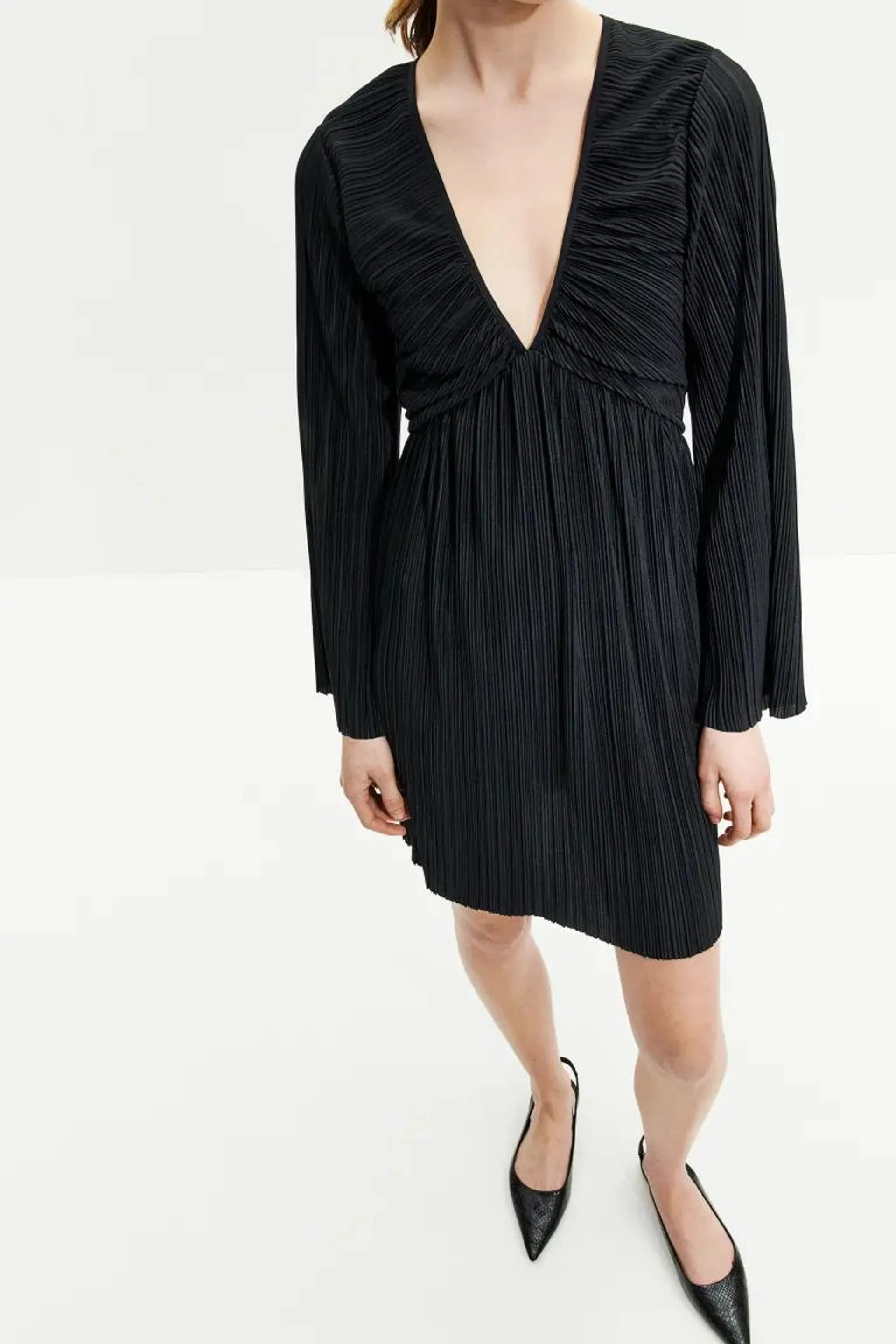 Pleated Jersey Dress