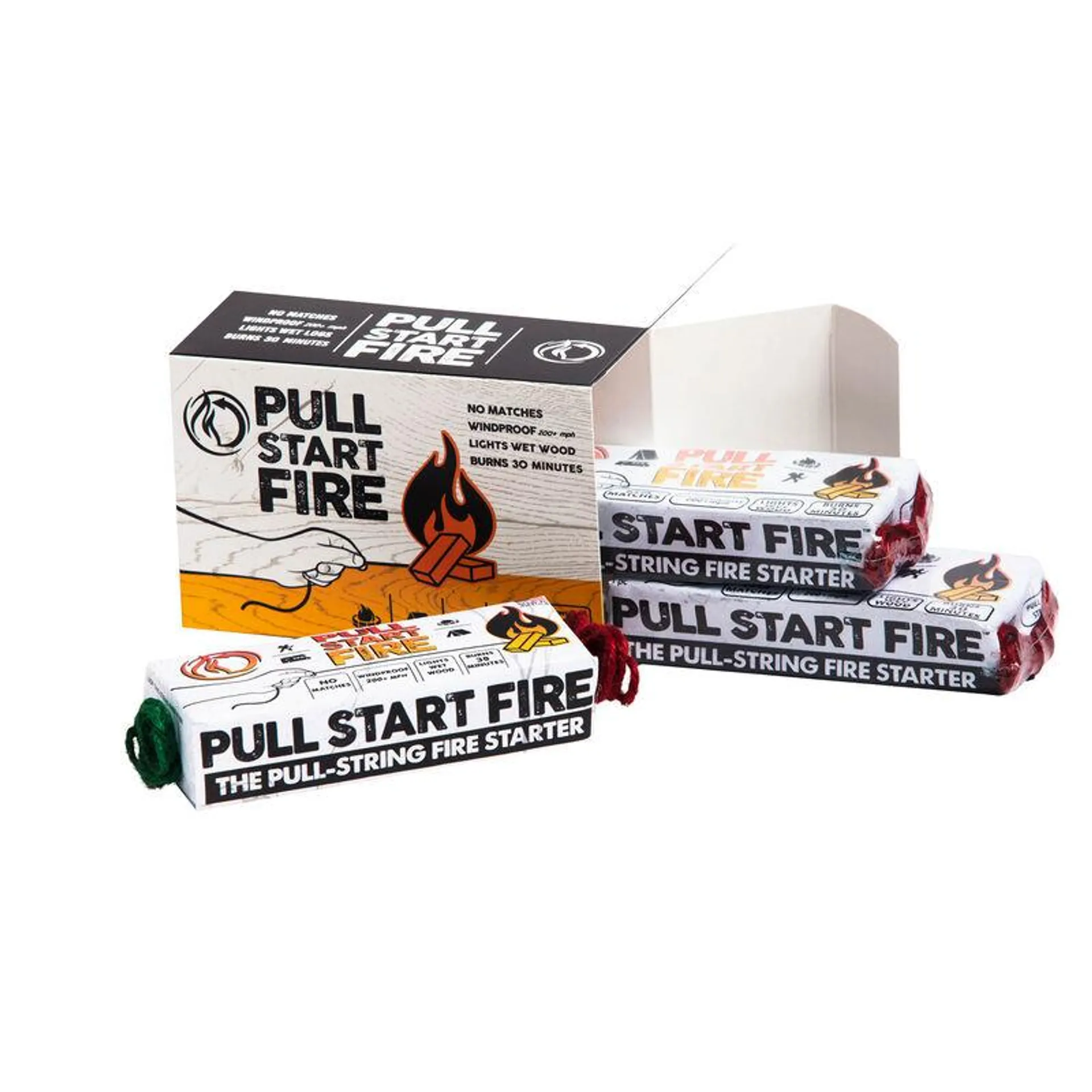 PULL START FIRE Firestarter, 3-Pack