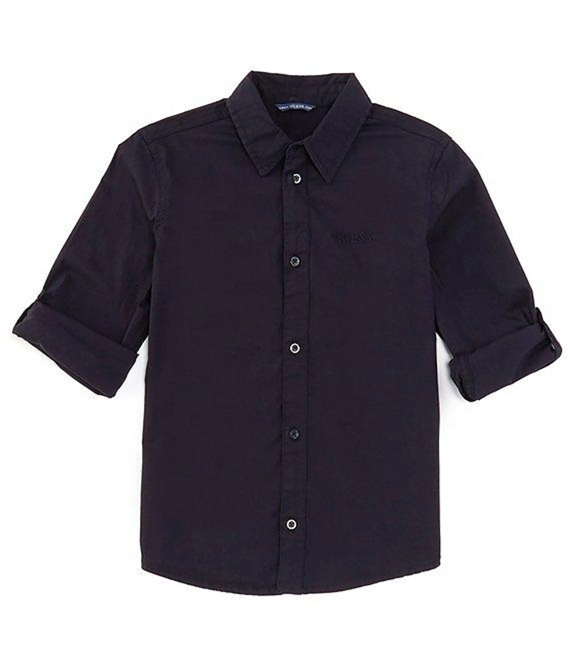 Big Boys 8-18 Point Collar Long Sleeve Woven Poplin Shirt