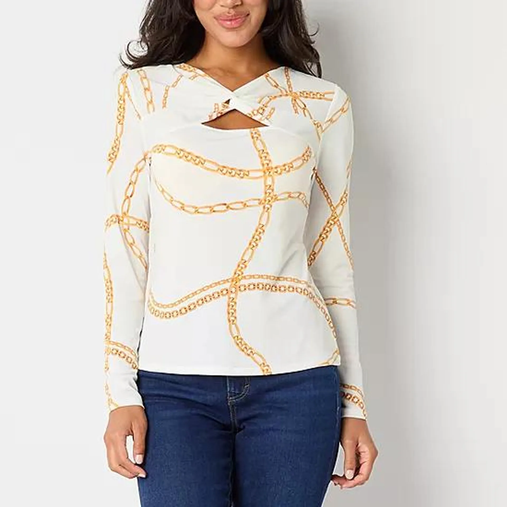 Bold Elements Womens V Neck Long Sleeve Blouse