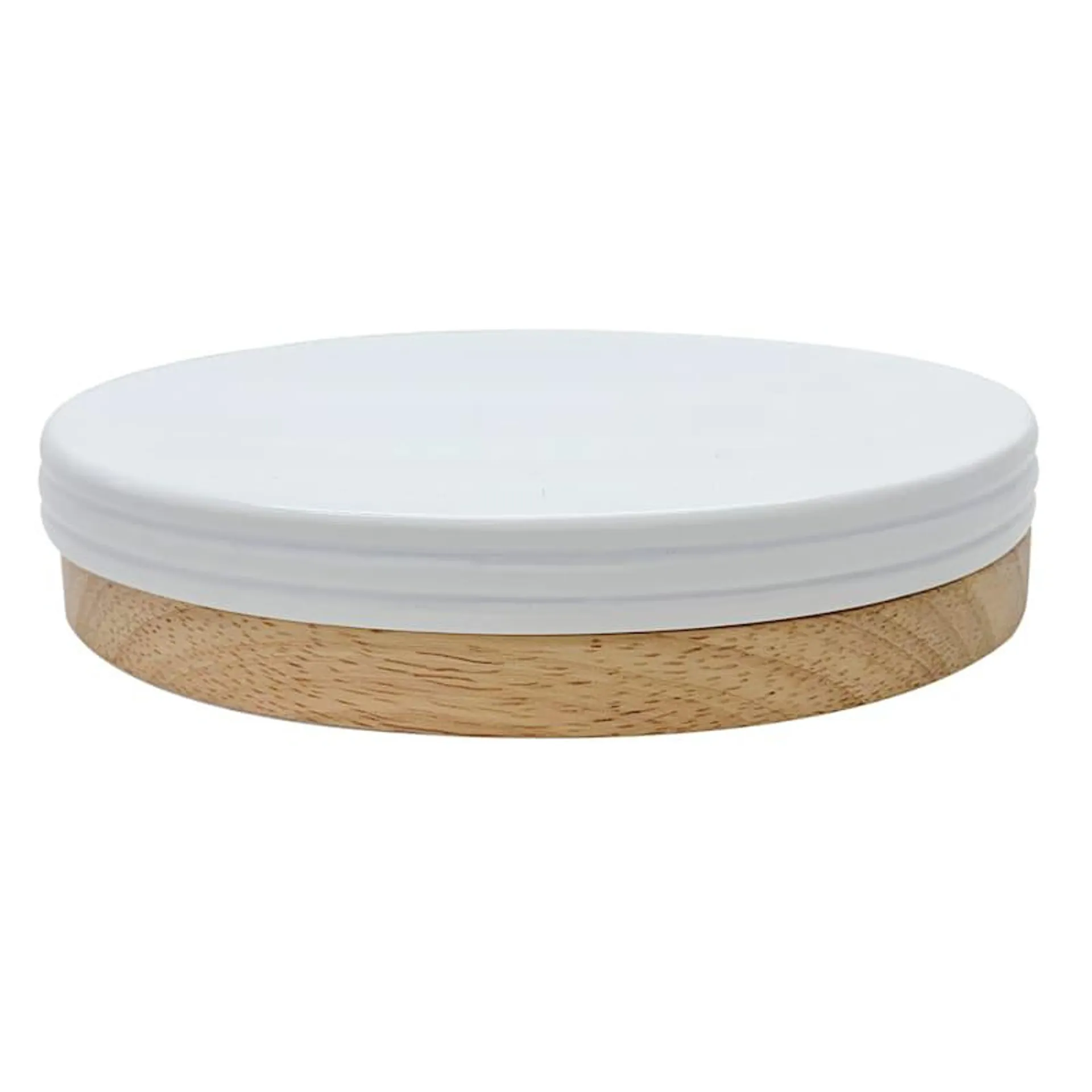 White Ribbed Ceramic Accent Soap Dish