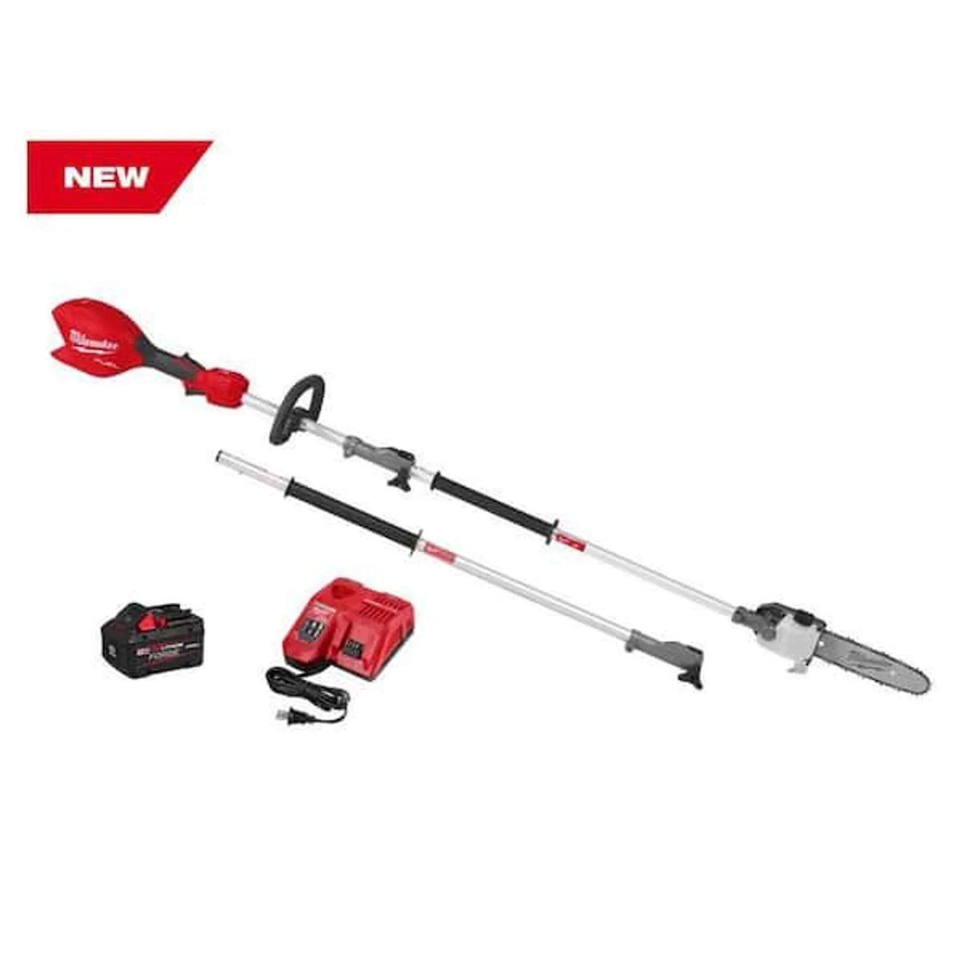 M18 Fuel 18V 10 in. Brushless Cordless Battery Powered Pole Saw Kit Quik-Lok Attachment Capability, 8.0 Forge Battery