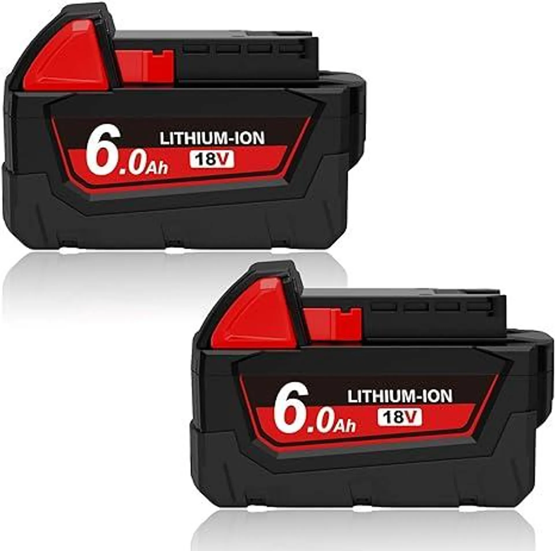 2 Packs 6.0Ah Lithium-ion Battery Replacement for Milwaukee M 18 Battery, Compatible with Milwaukee M18 18V 48-11-1815, 48-11-1820, 48-11-1840, 48-11-1850, 48-11-1860 Cordless Power Tools