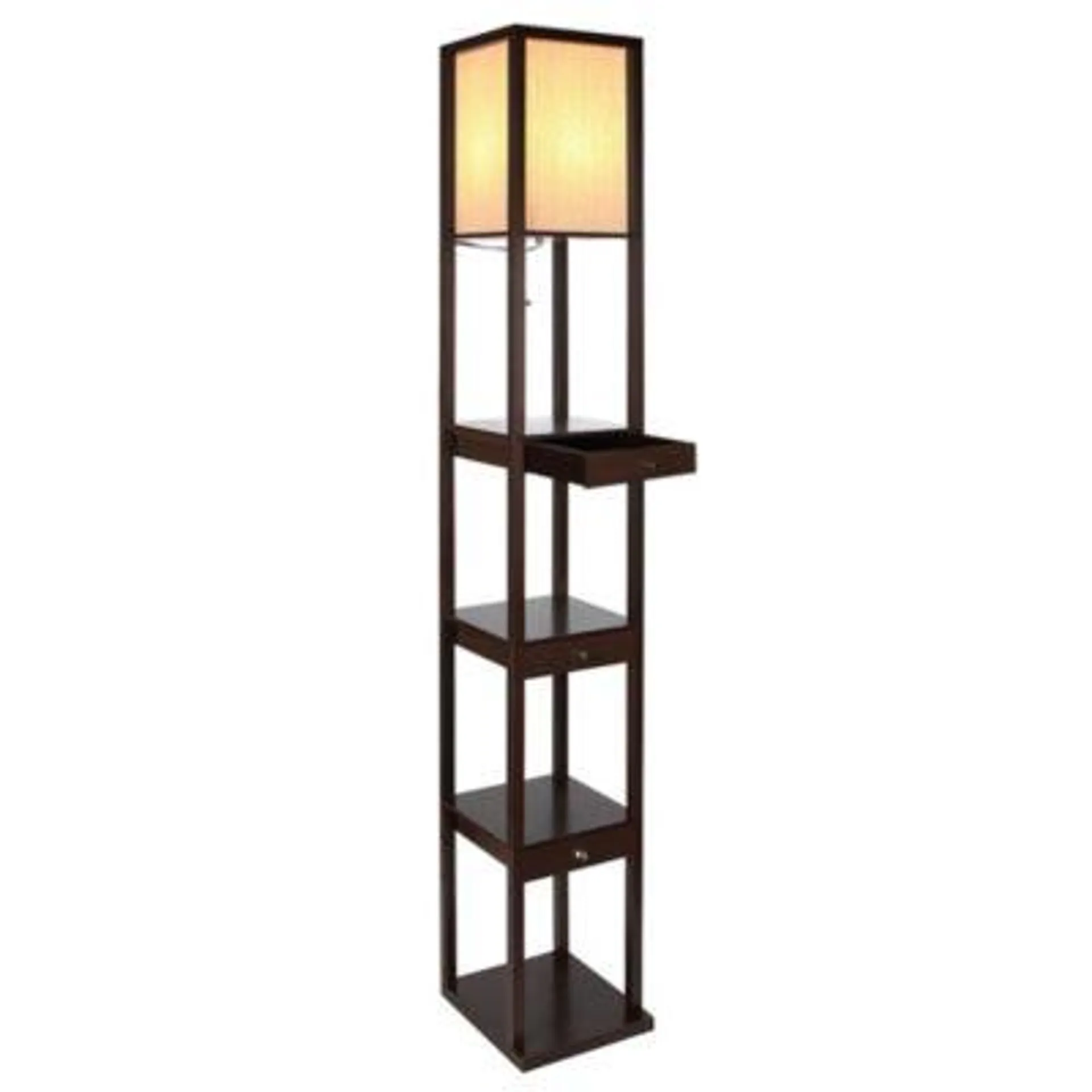 Maxwell 72" LED Shelf Floor Lamp with Lantern Shade