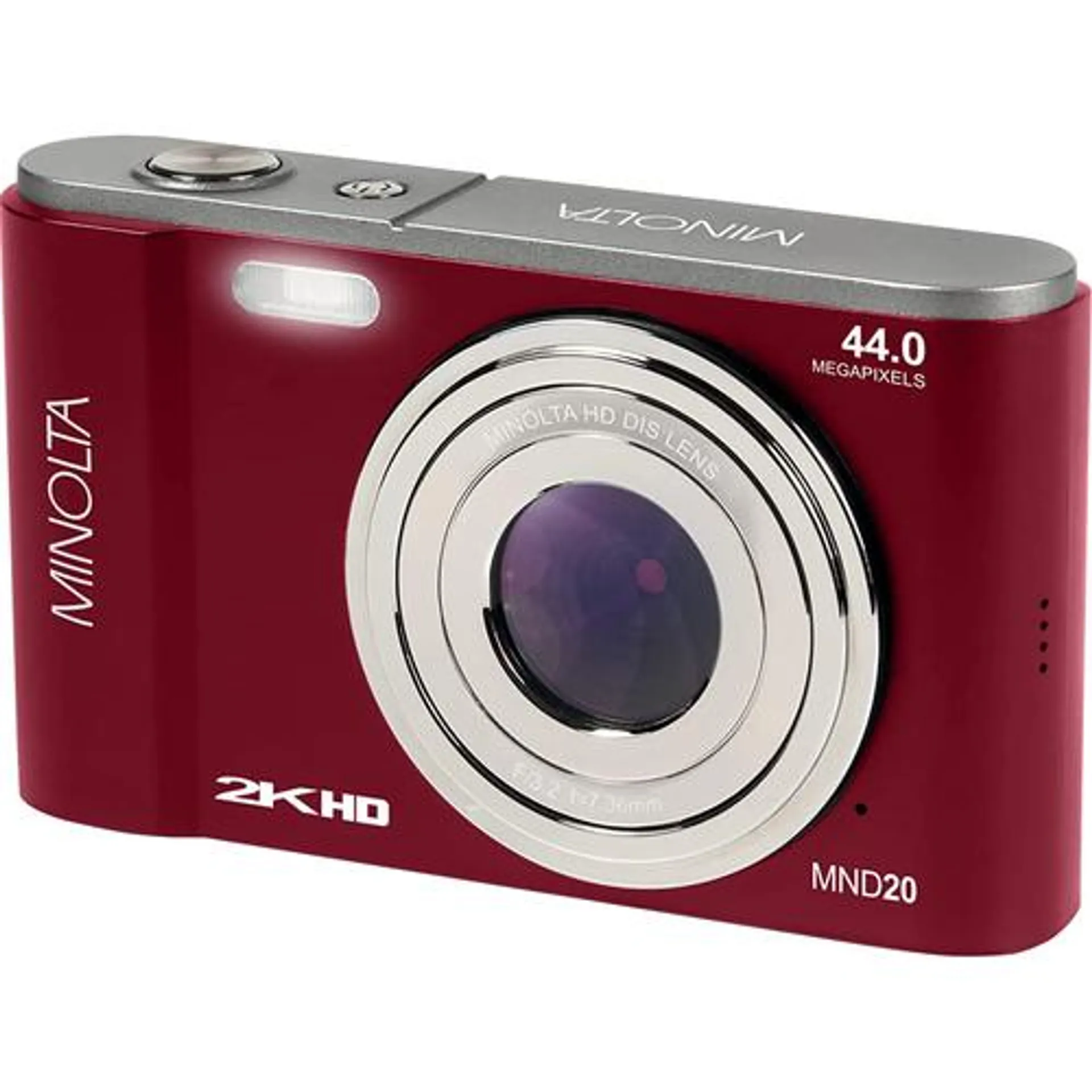 Minolta MND20 44 MP / 2.7K Ultra HD Digital Camera - Red - Open Box