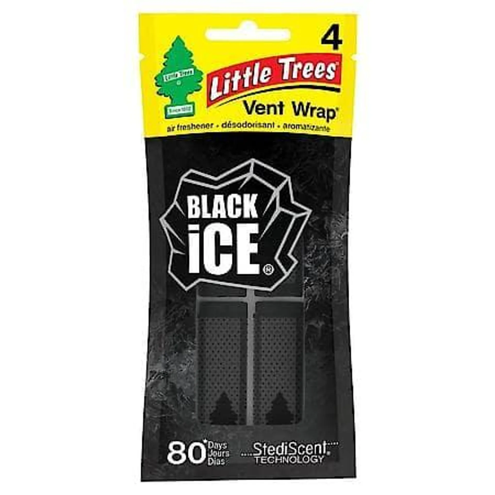 Little Trees Vent Wrap Air Freshener: Black Ice Scent, 4 Pack