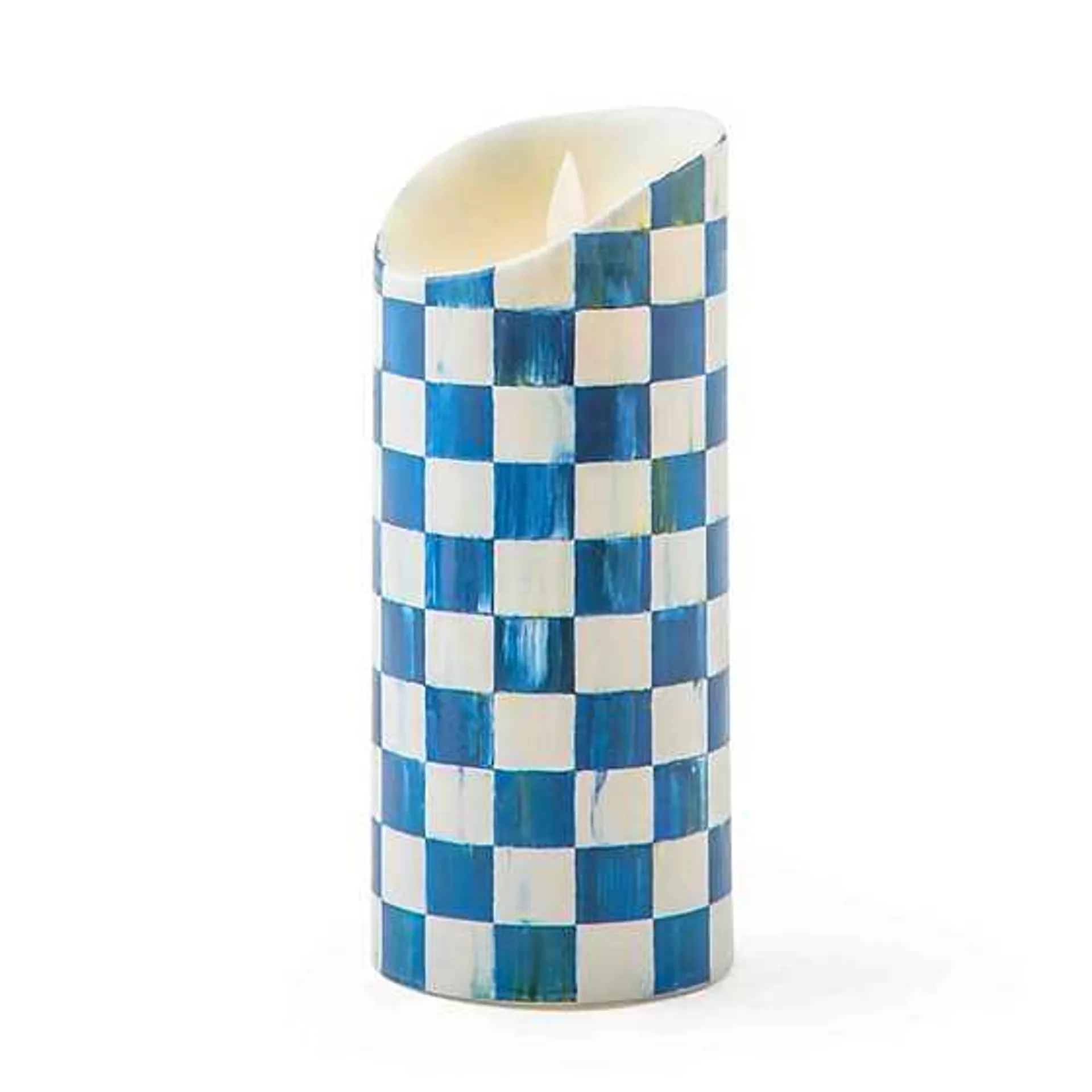 Royal Check Flicker 7" Pillar Candle