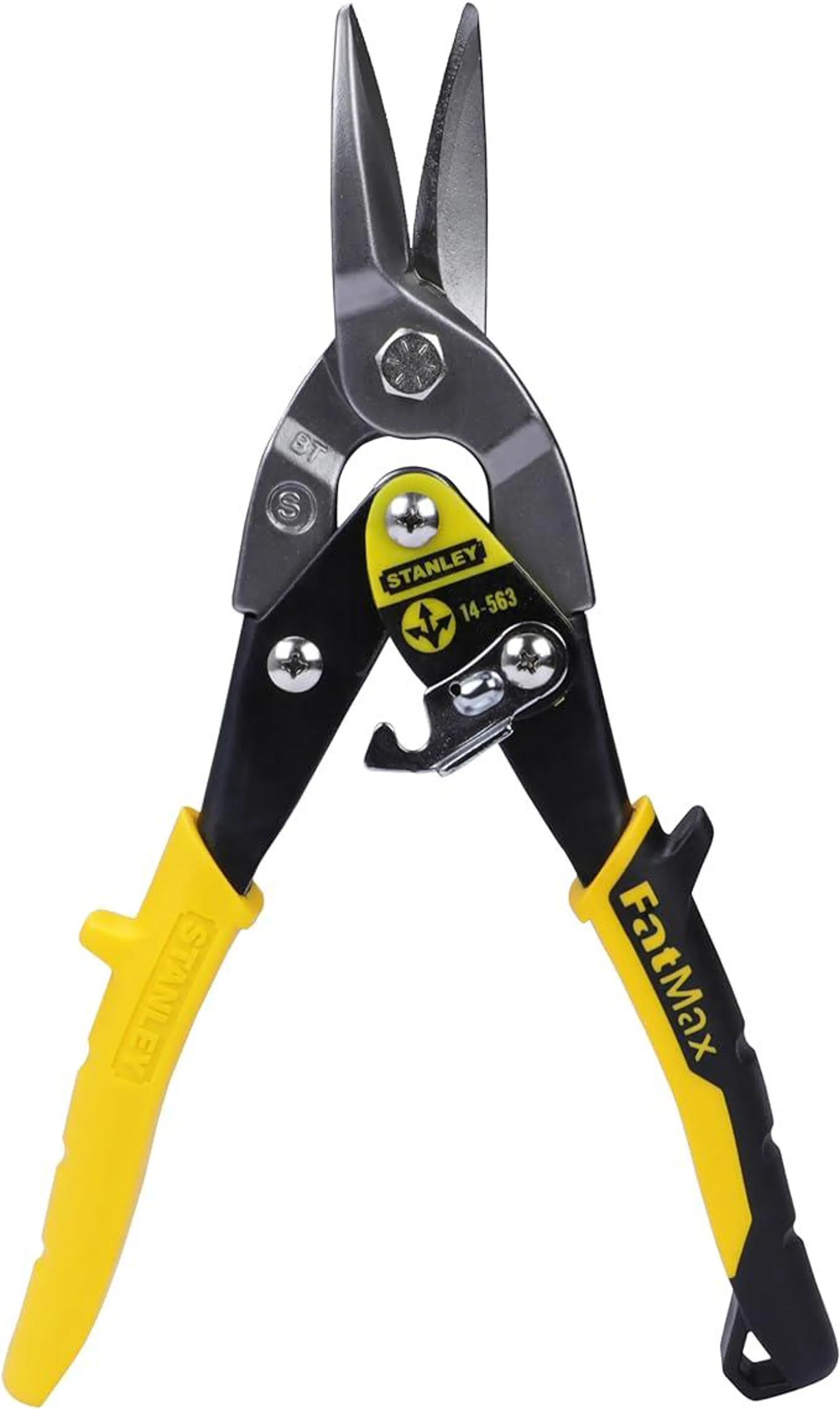 Stanley 2-14-563 "MaxSteel" straight Aviation Snips, 9.84", Black/Yellow