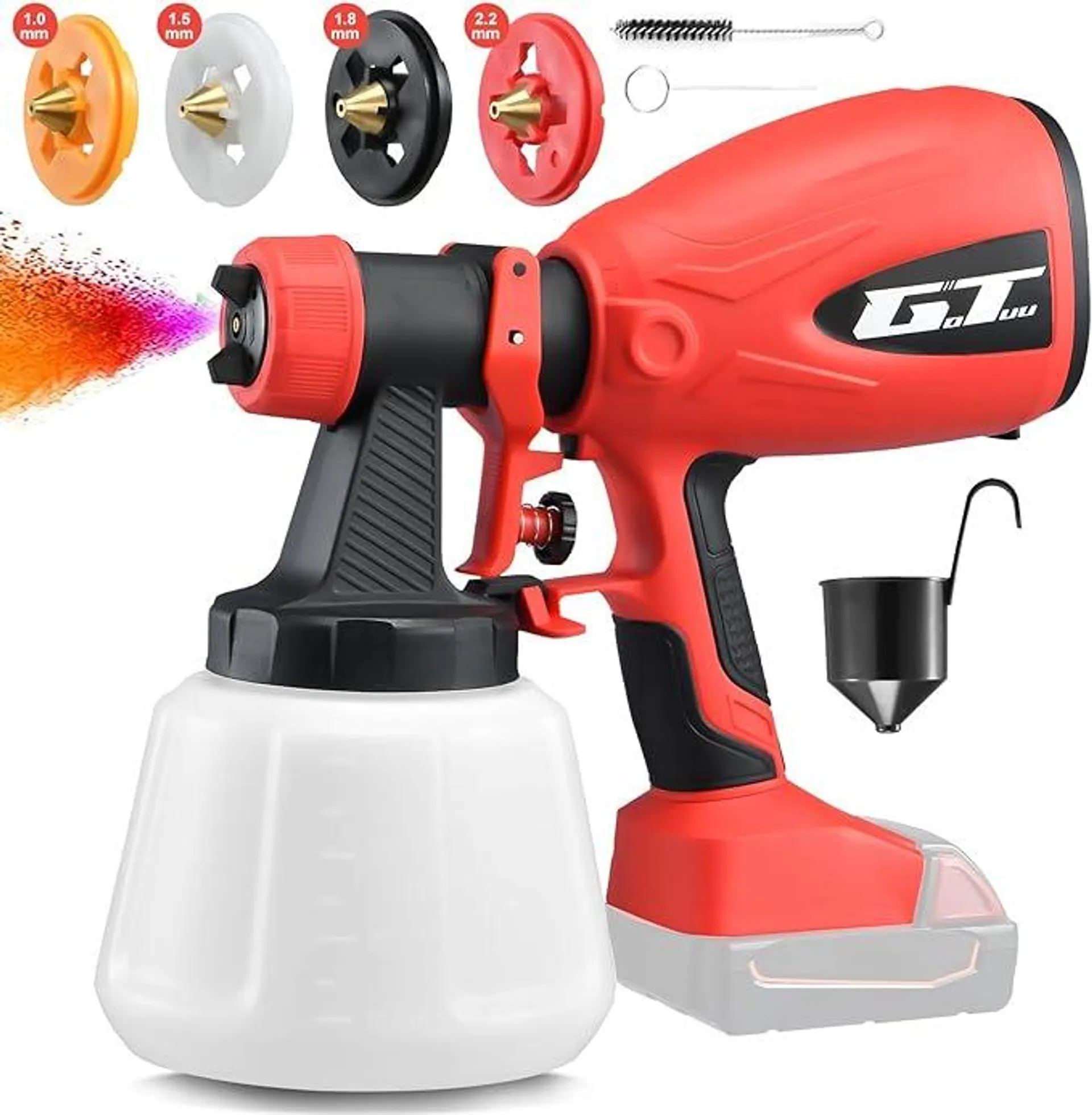 Cordless Paint Sprayer for Milwaukee 18V Battery,HVLP Spray Paint Gun with 4 Copper Nozzles,Electric Paint Sprayer for House Painting,Paint Sprayers for Home Interior,Fence, Cabinets (Tool ONLY)