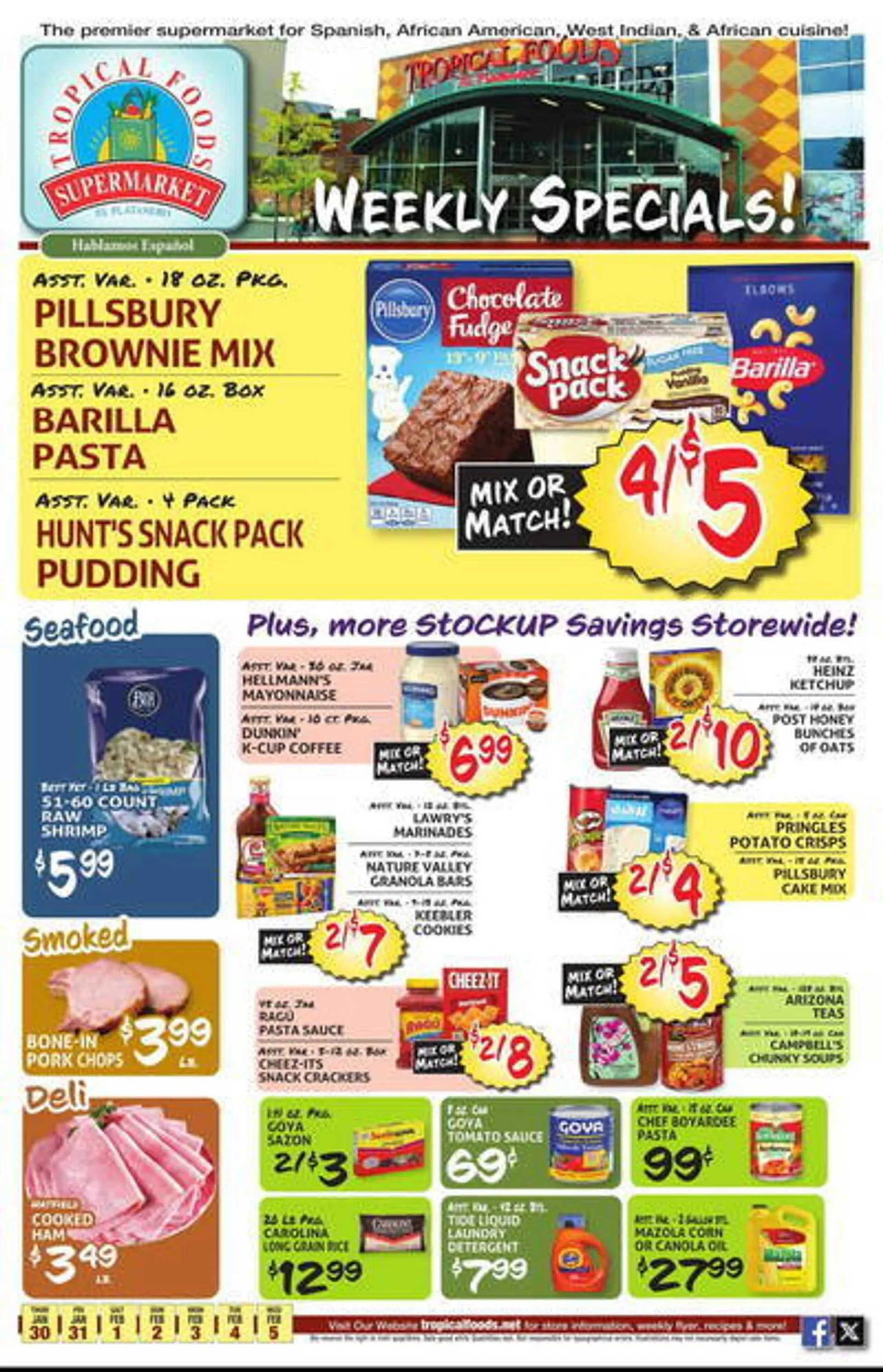 Catálogo de Tropical Foods Supermarket Weekly Ad 30 de enero al 5 de febrero 2025 - Página 1