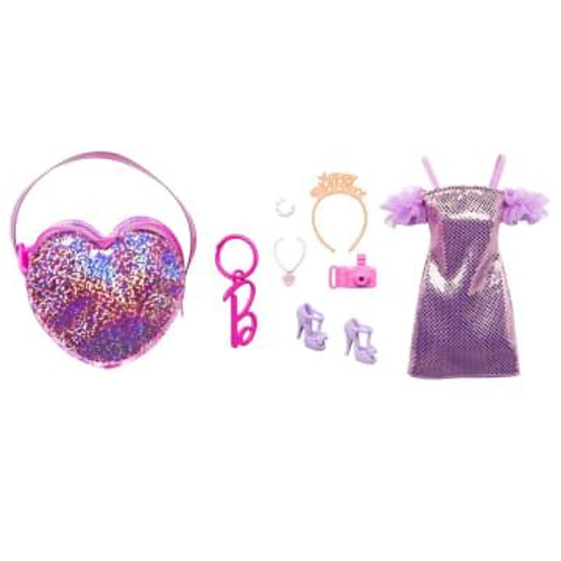 Barbie Clothes, Deluxe Bag With Birthday Outfit And themed Accessories