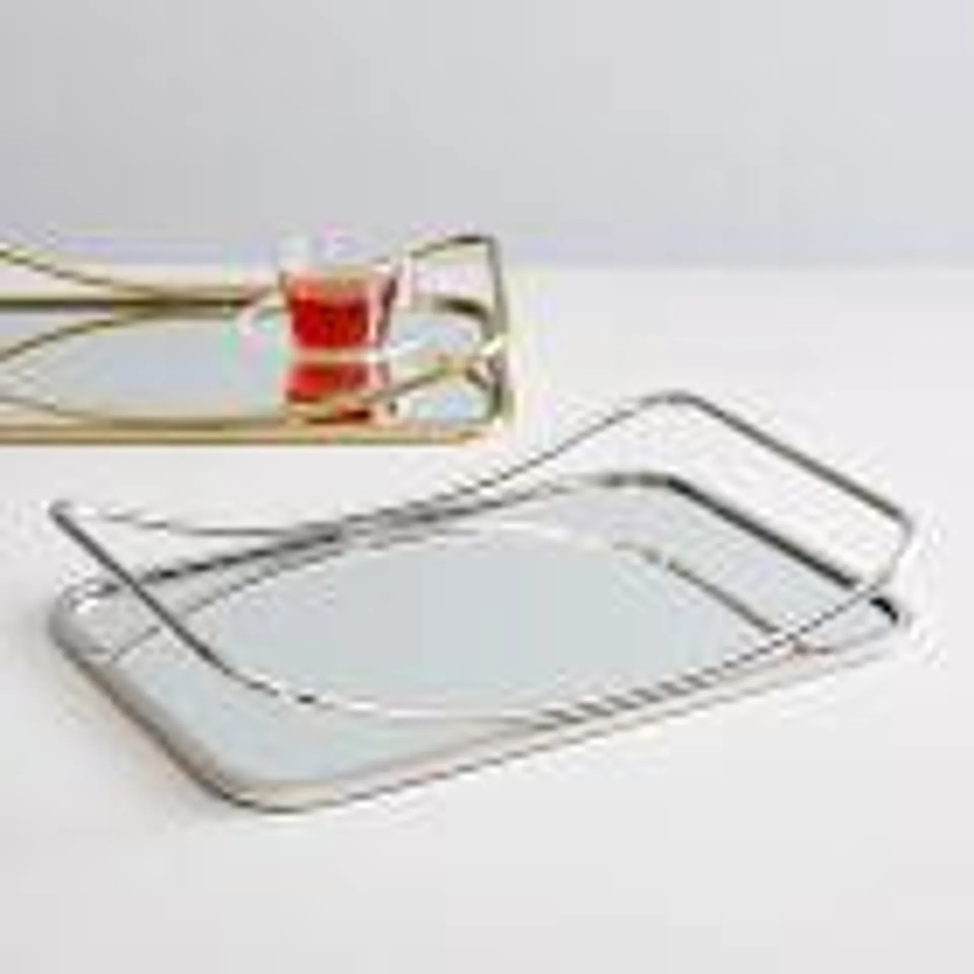 Modern Contour Mirrored Tray (16" x 11")