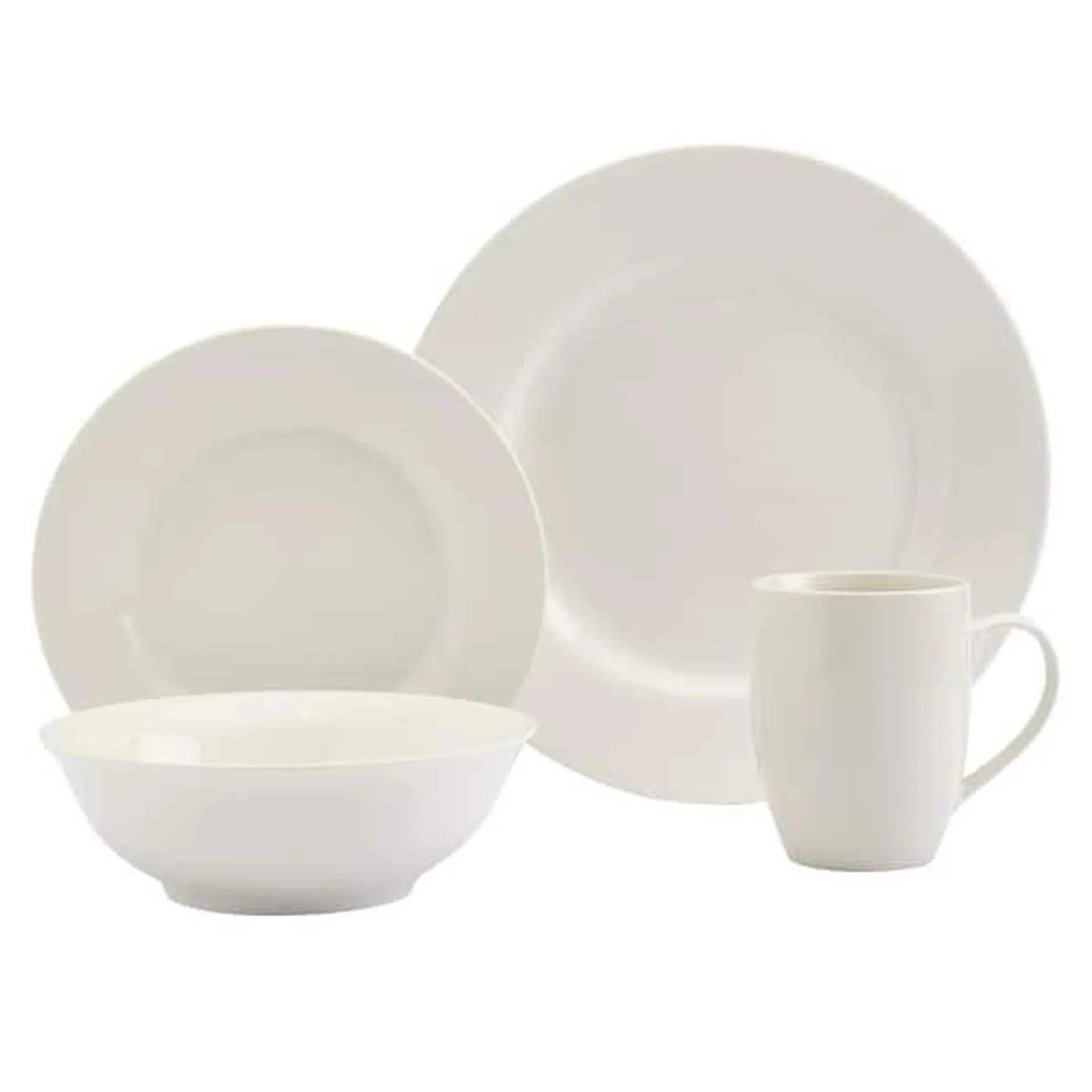 Tabletops Gallery White Porcelain 16-piece Dinnerware Set