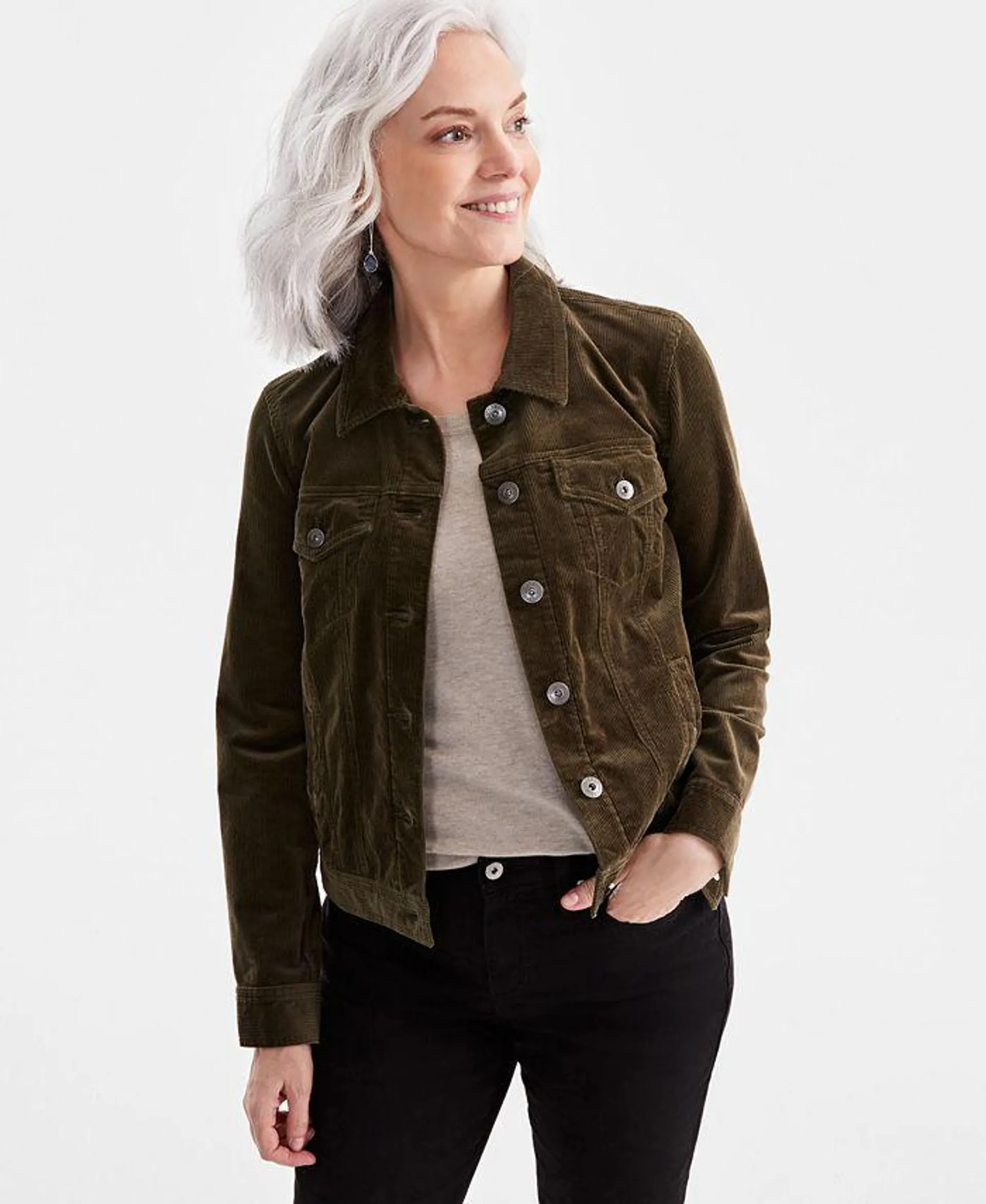 Women's Corduroy Classic Long-Sleeve Jacket, Created for Macy's