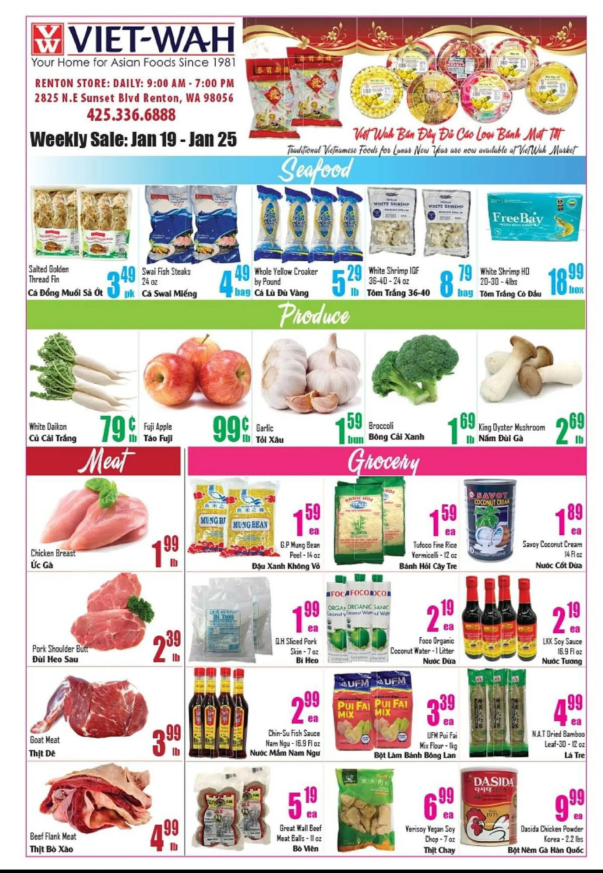 Weekly ad Viet Wah Supermarket Weekly Ad from January 19 to January 25 2024 - Page 