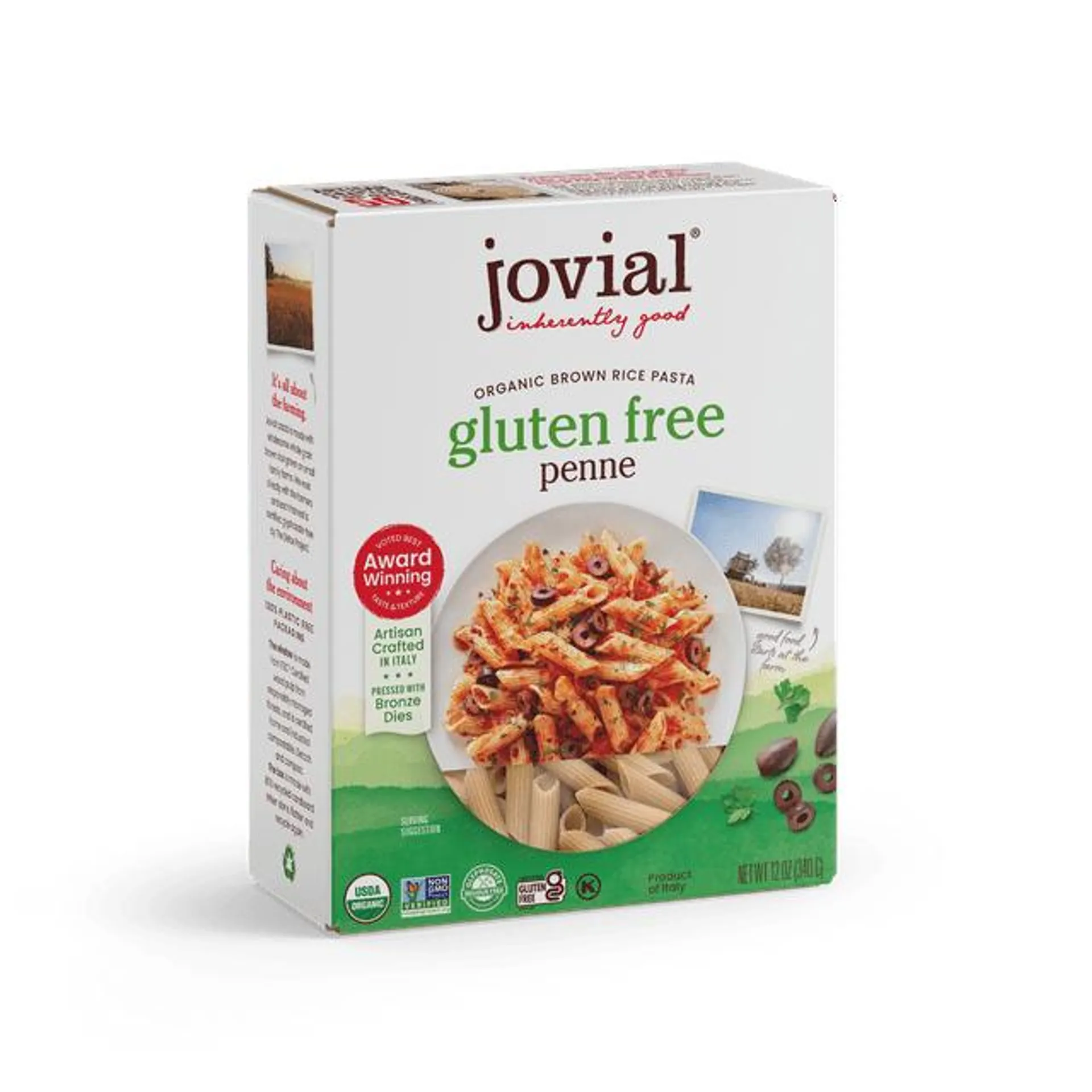 Jovial 100% Organic Gluten-Free Brown Rice Penne Pasta, 12oz