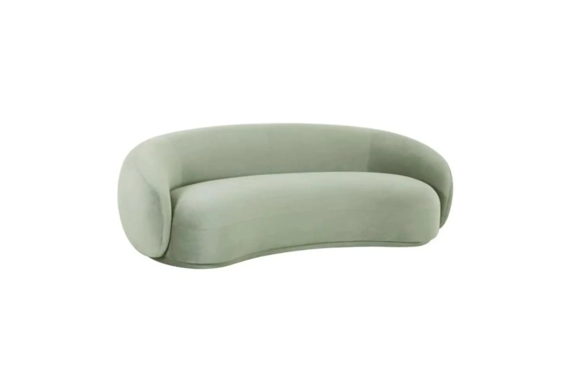 Kenna Moss Green 90" Velvet Fabric Curved Sofa