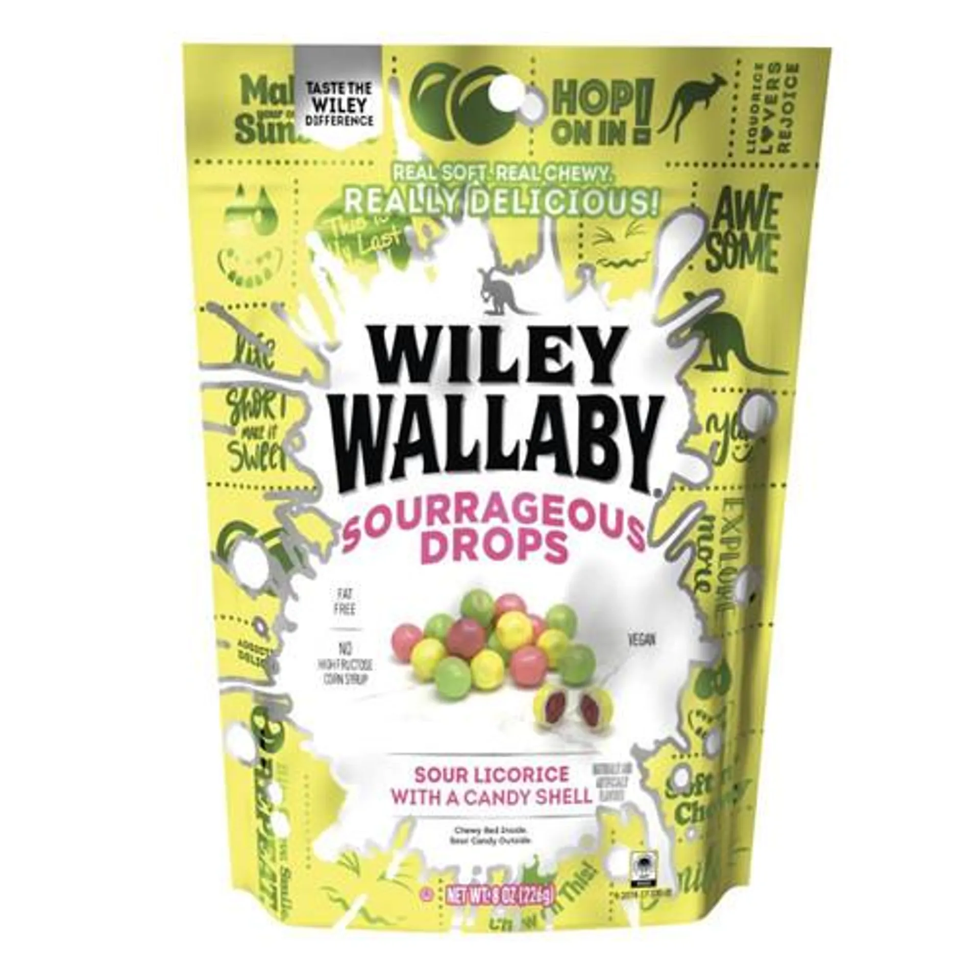 Wiley Wallaby Sourrageous Sour Licorice- 8oz Bag