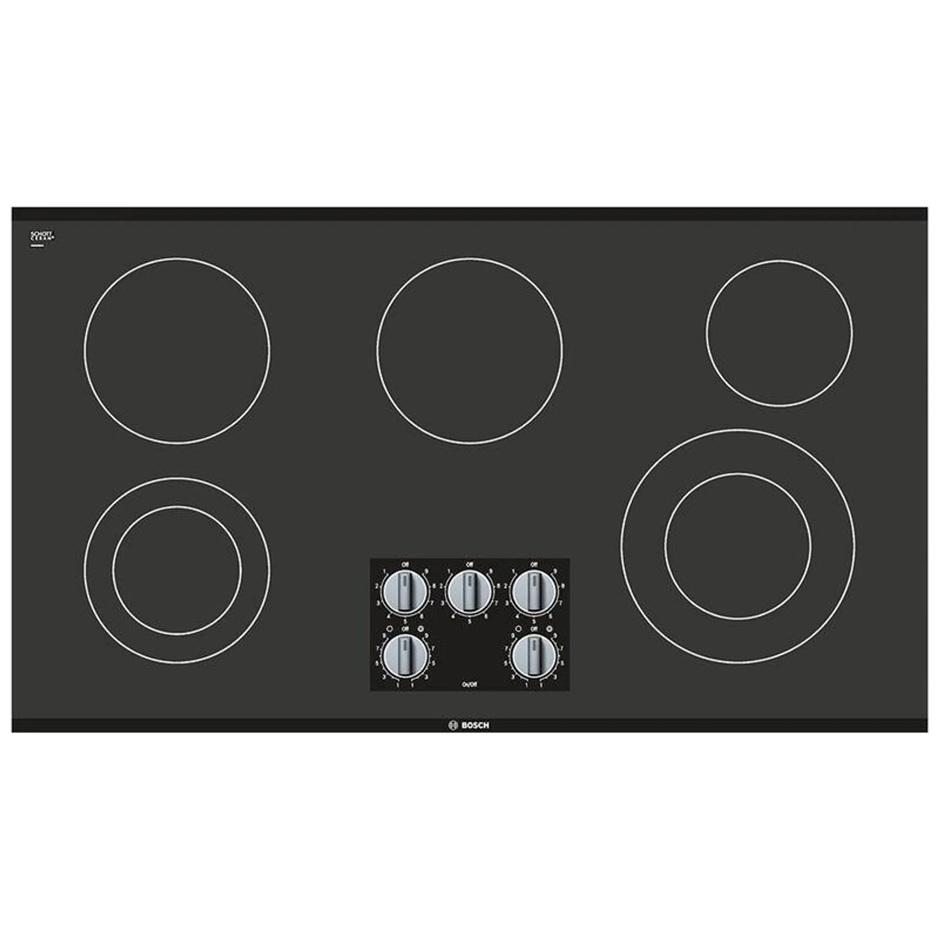 Bosch 500 Series 36 in. Electric Cooktop with 5 Smoothtop Burners - Black