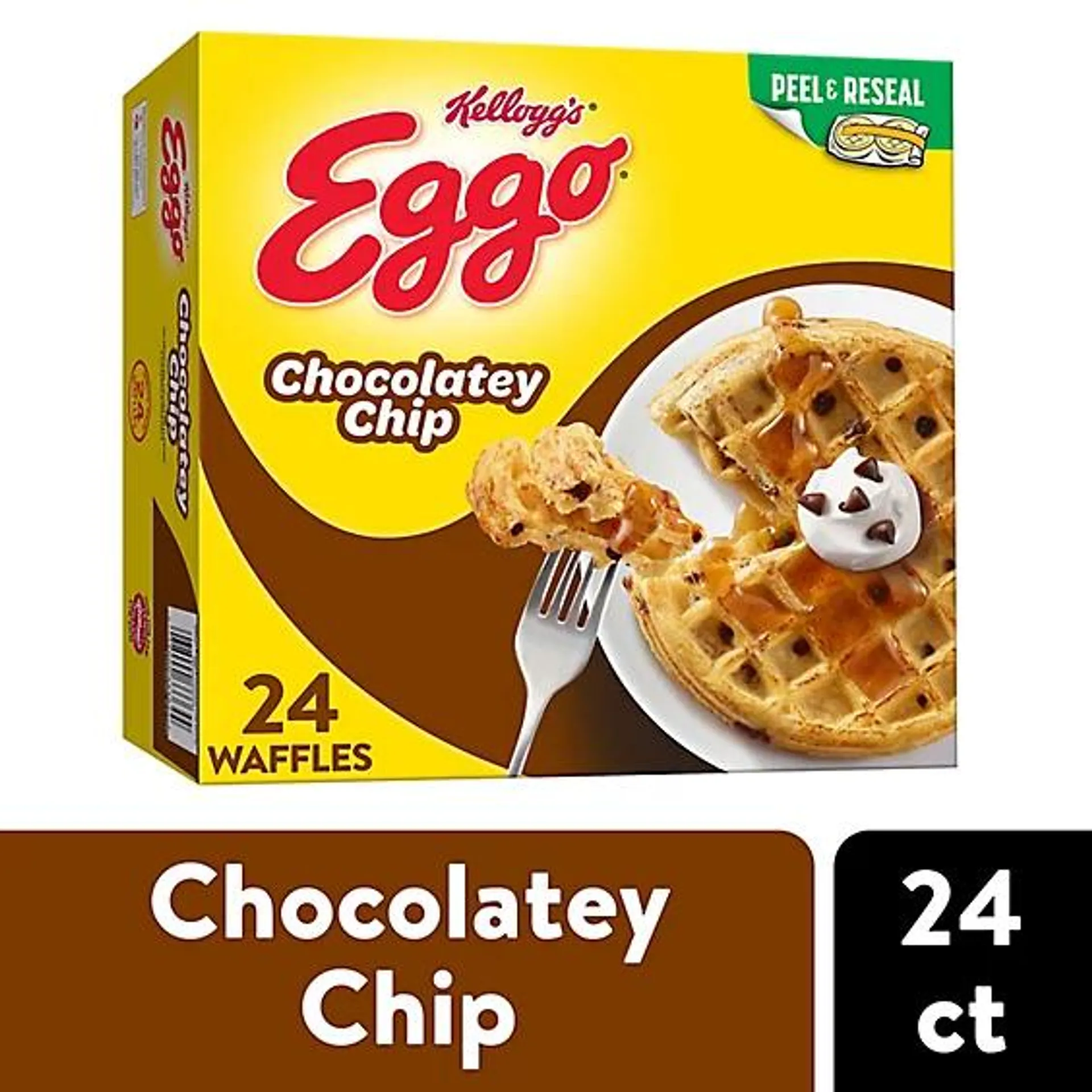 Eggo Frozen Waffles Chocolatey Chip Frozen Breakfast 24 Count - 29.6 Oz