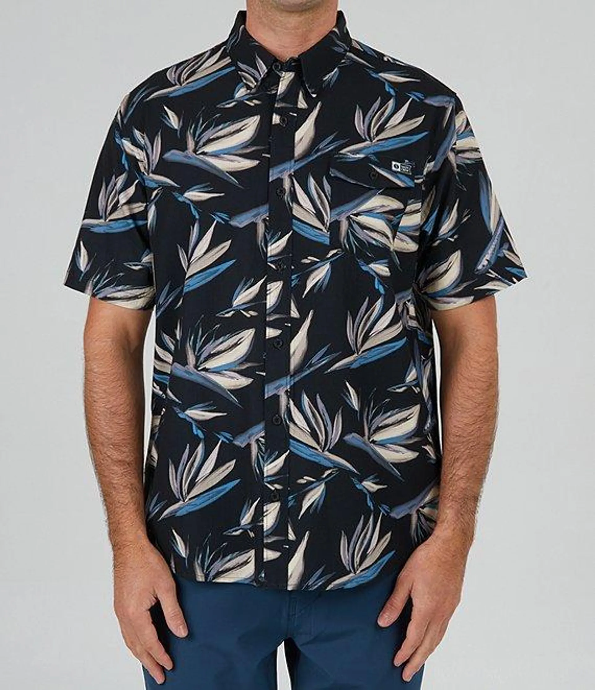 Short Sleeve Floral Flyer Tech Woven Shirt