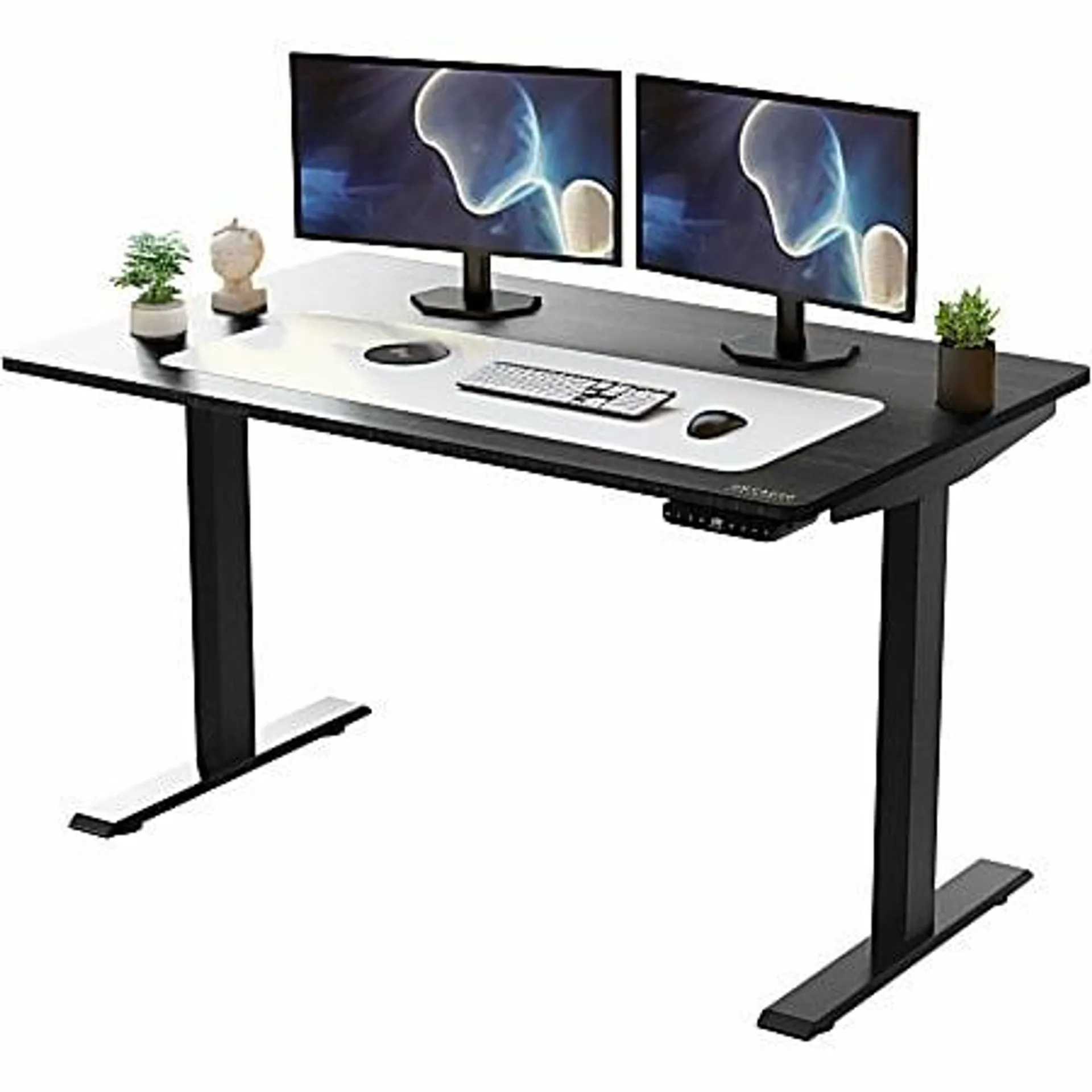 Rise Up® Electric 48"W Standing Computer Desk, Black