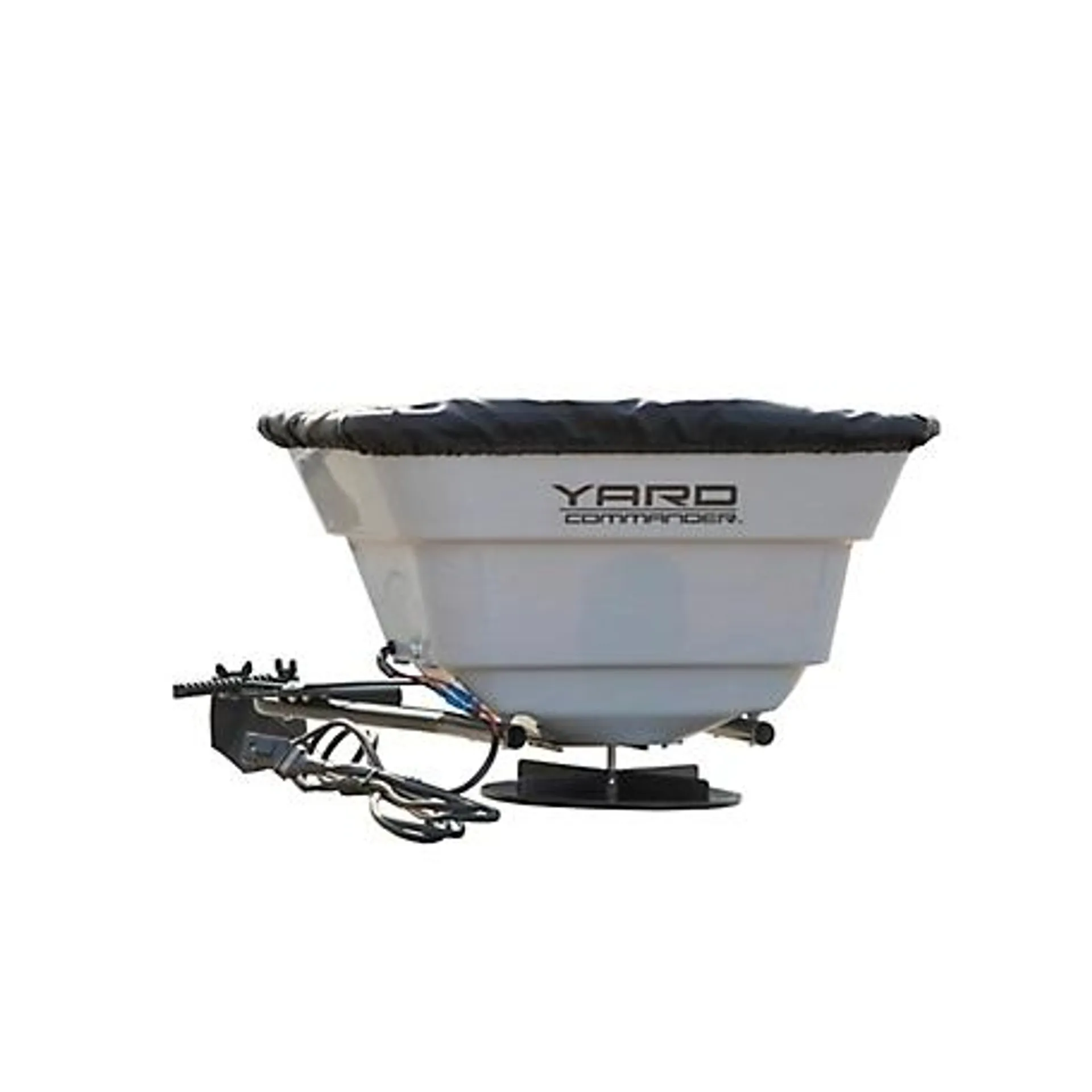 Yard Commander 12V 80lb. ATV/UTV Spreader - Mounts to Front/Rear Utility Rack - Adjustable Drop Rate - Included Hopper Cover