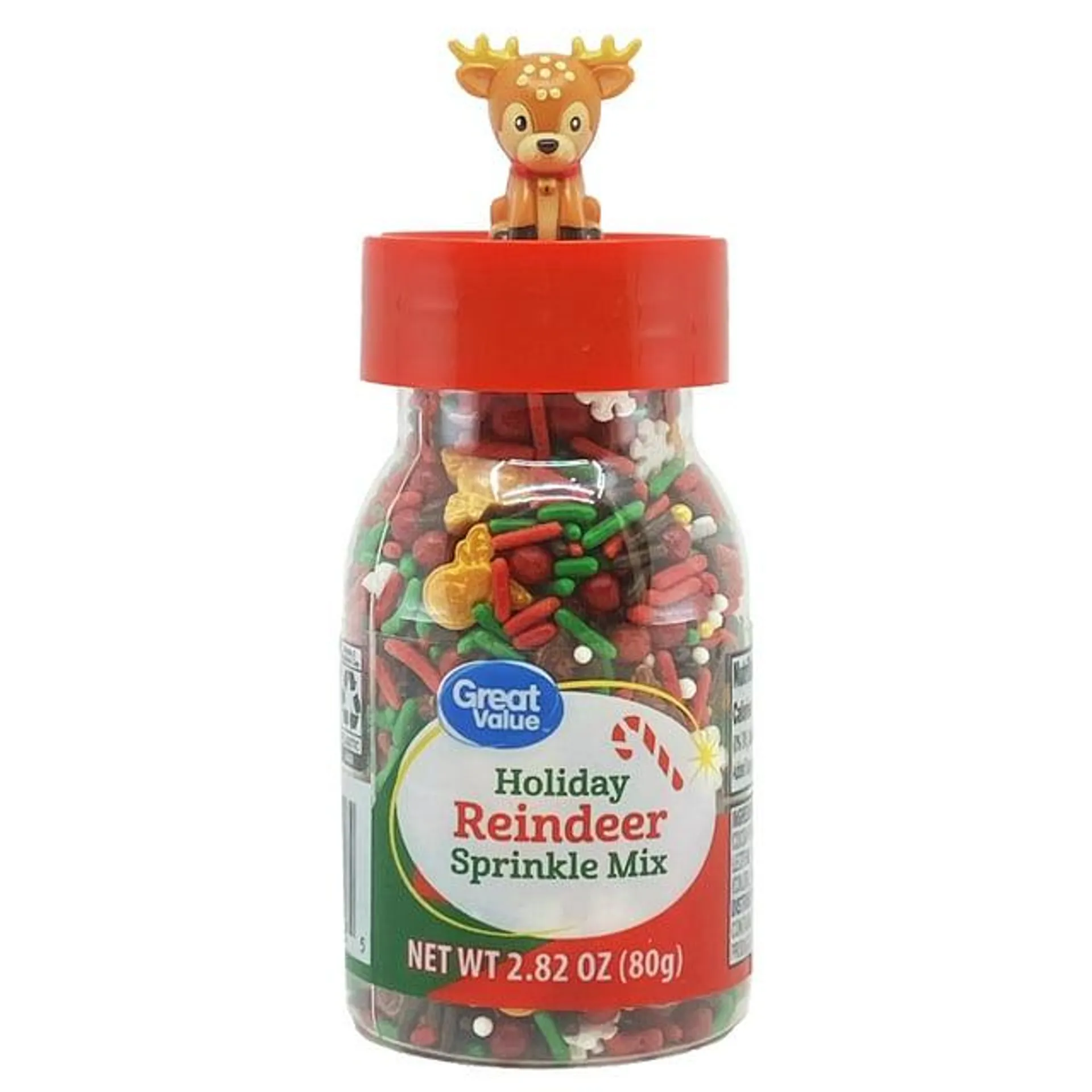 Great Value Holiday Multi-Color Reindeer Dessert Sprinkles, 2.82 oz