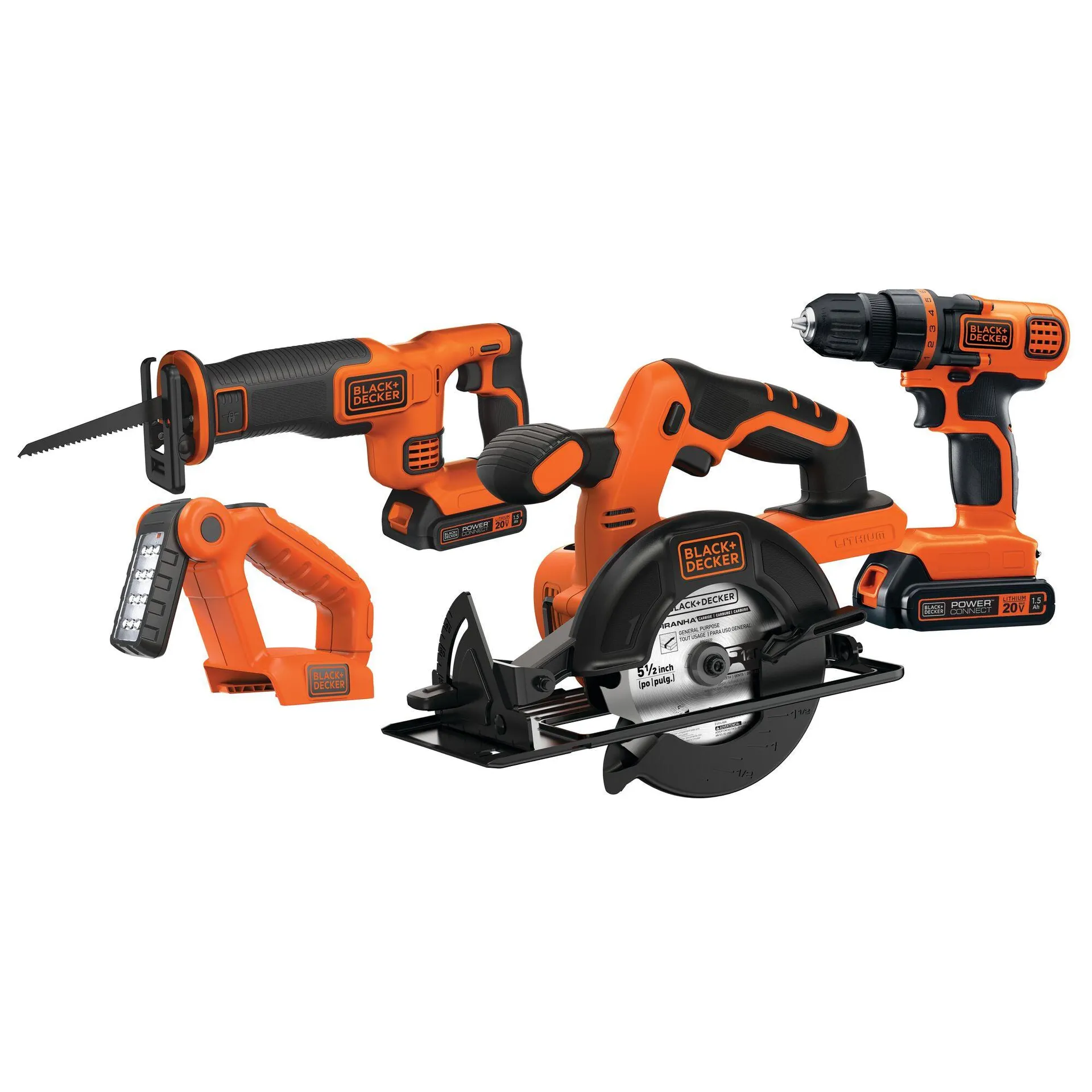 20V MAX* 4 Tool Combo Kit: Drill/Driver, Circular Saw, Reciprocating Saw and Work Light