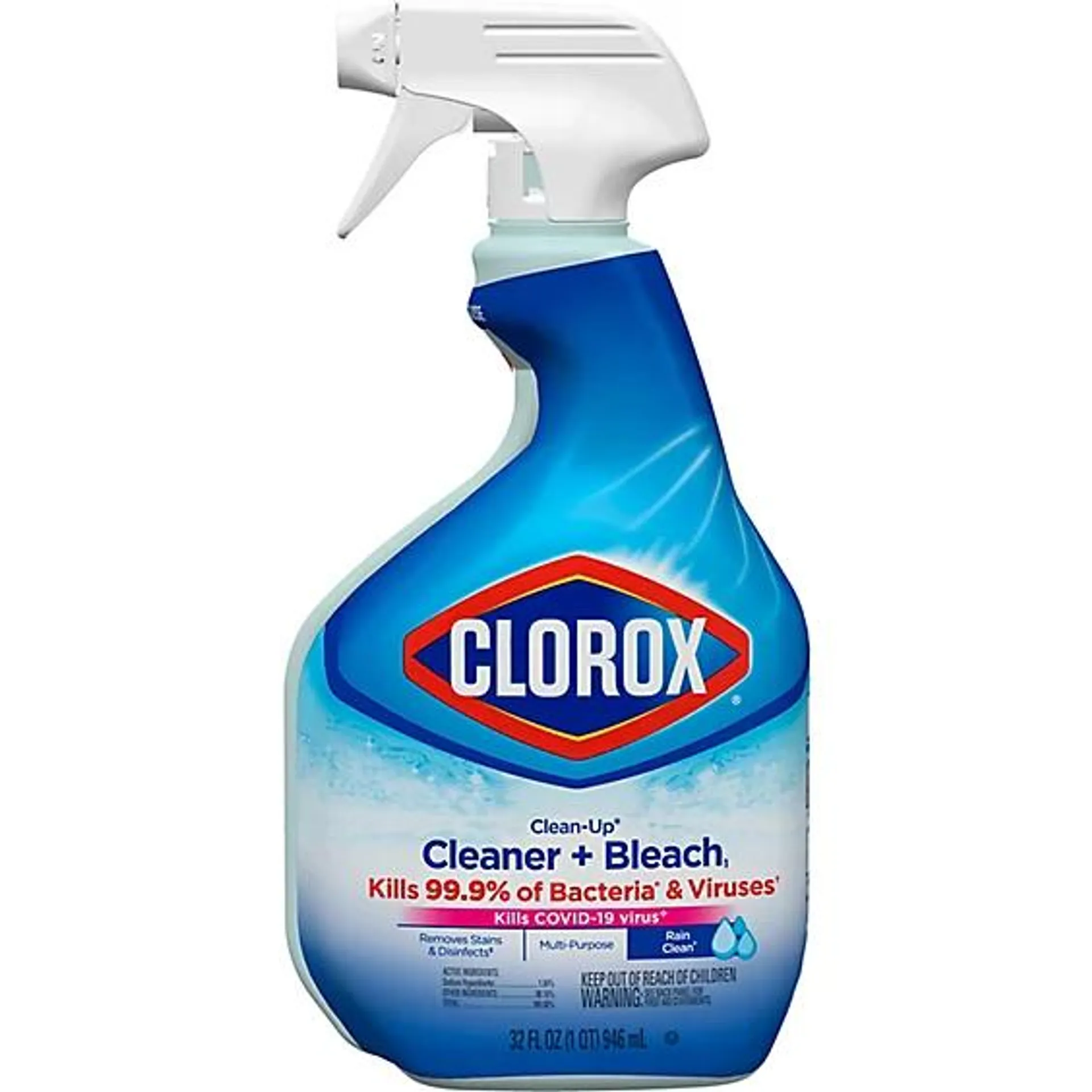 Clorox Rain Clean Cleanup All Purpose Cleaner With Bleach Spray Bottle - 32 Fl. Oz.