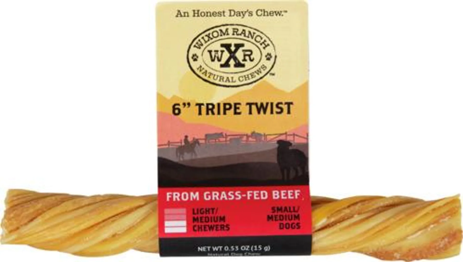 Wixom Ranch Natural Chews Tripe Twist, 6 Inches