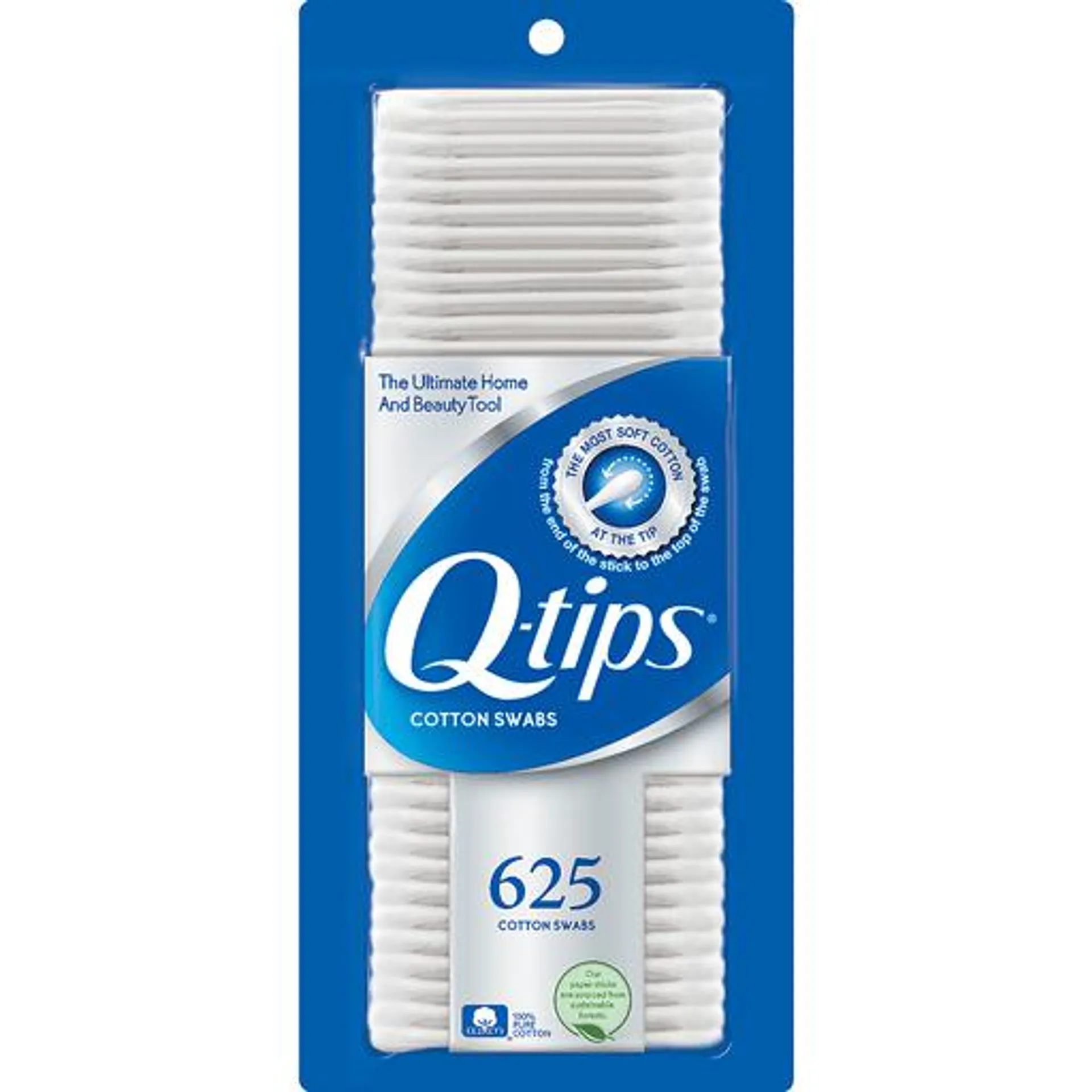 Q Tips Cotton Swabs 625 ct package