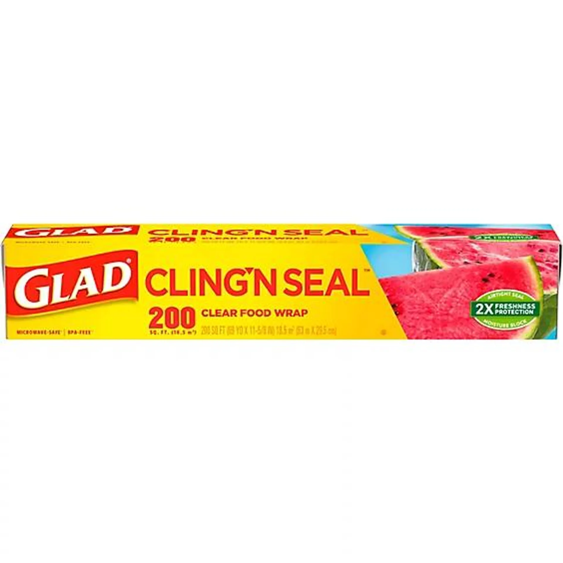 Glad Cling ‘N Seal Plastic Food Wrap 200 Square Foot Roll - Each