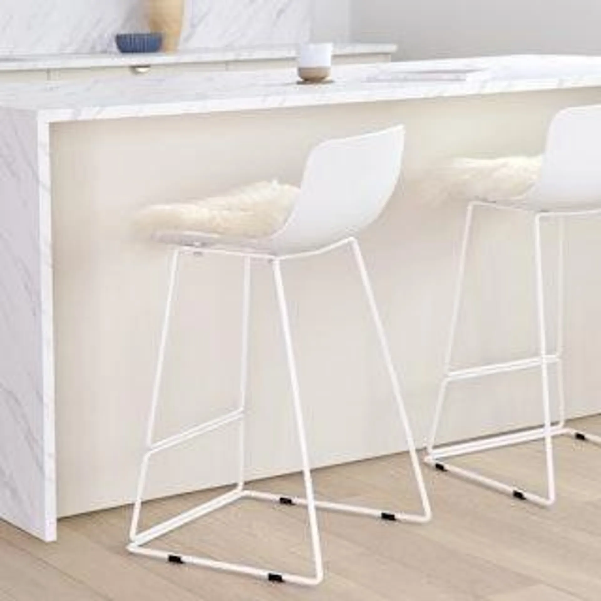 Anco White Counter Stool