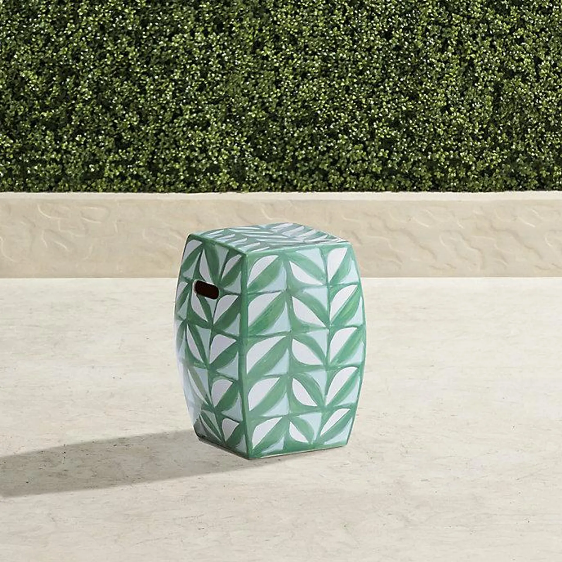 Celine Handpainted Accent Stool in Green