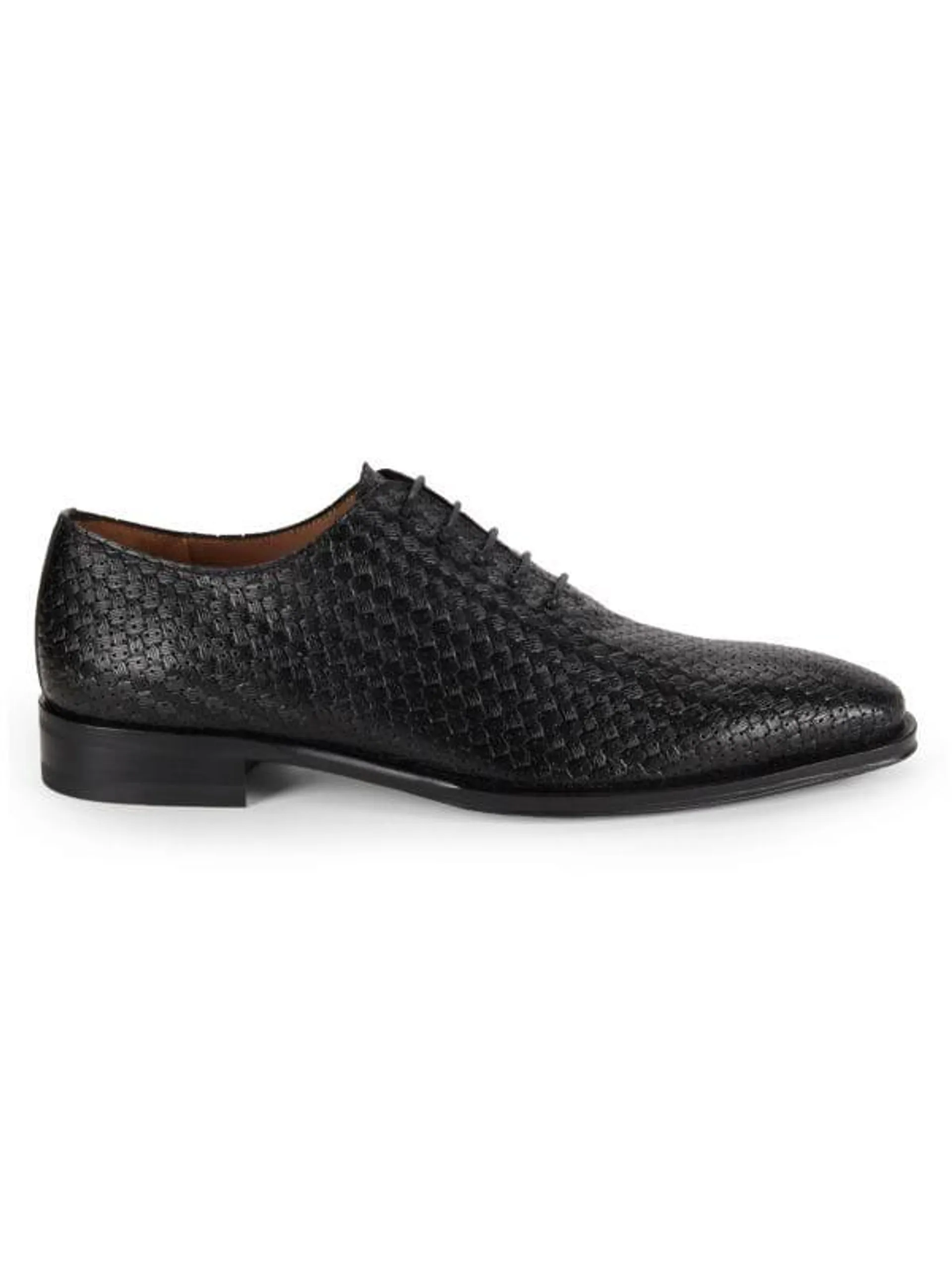 Textured Leather Oxford Shoes