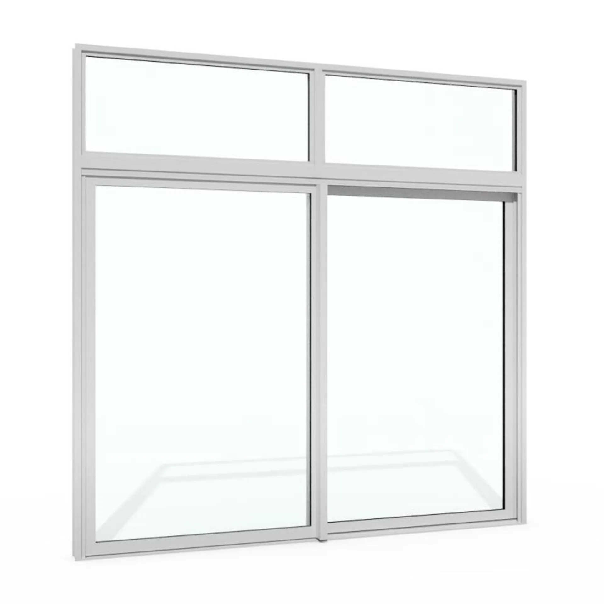 Boyd® 5001 Series 120"W x 132"H Brushed Aluminum XO Architectural-Grade Patio Door with 18" Transom with Screen