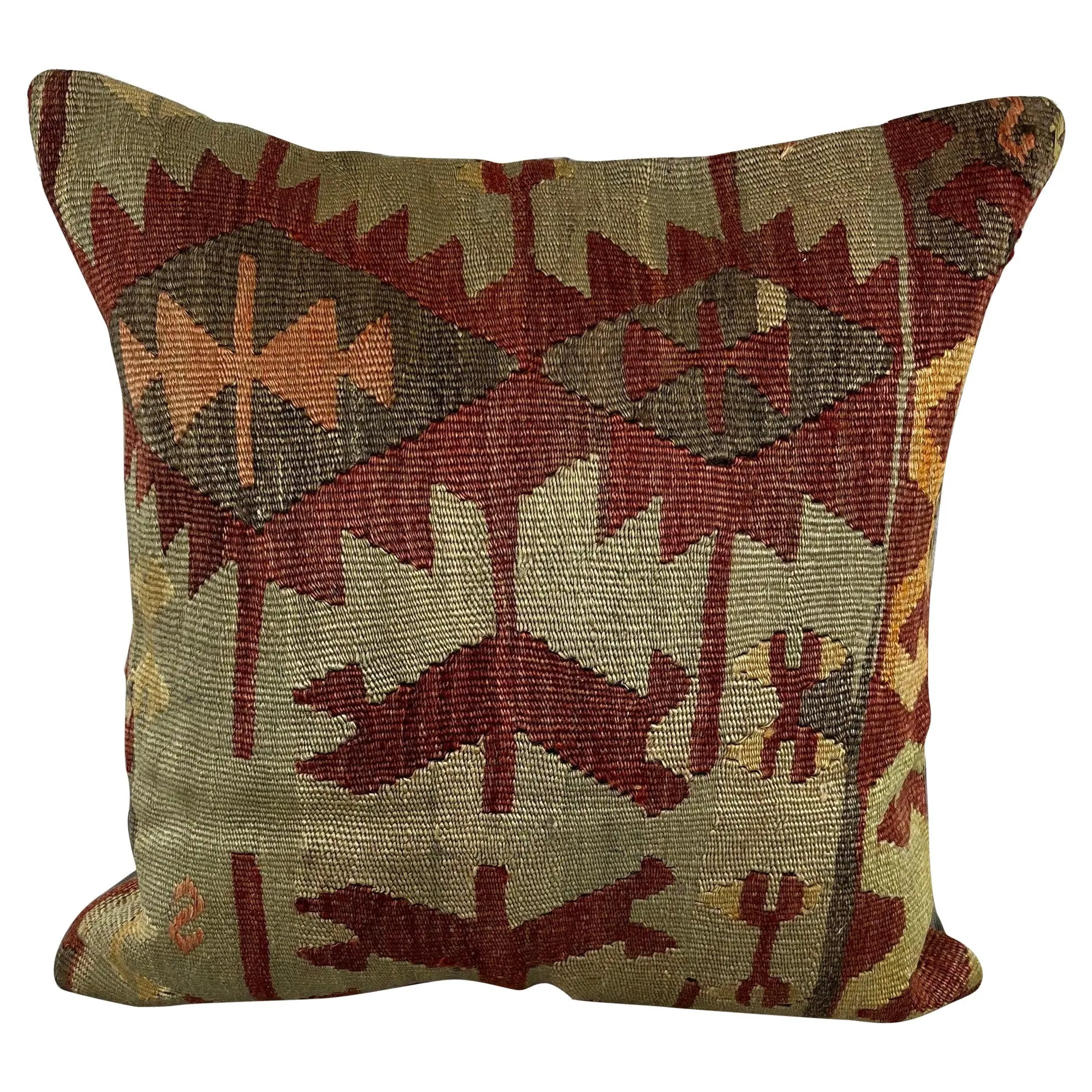 20 x 20 Kilim Pillow Turkish Cushion Natural Brown Pillow Cushion Cover #6810