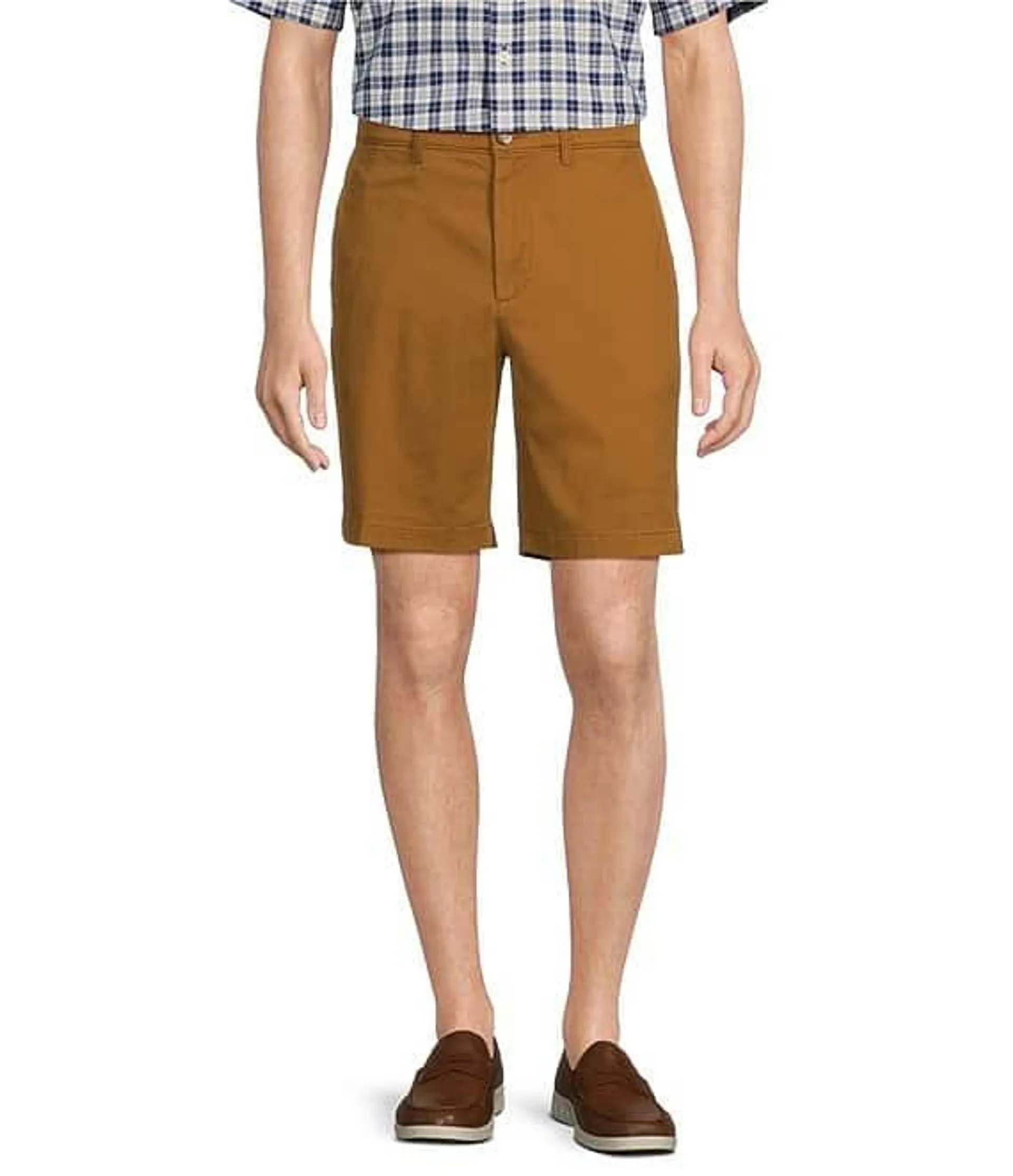 Casuals Classic Fit Flat Front Washed 9" Chino Shorts